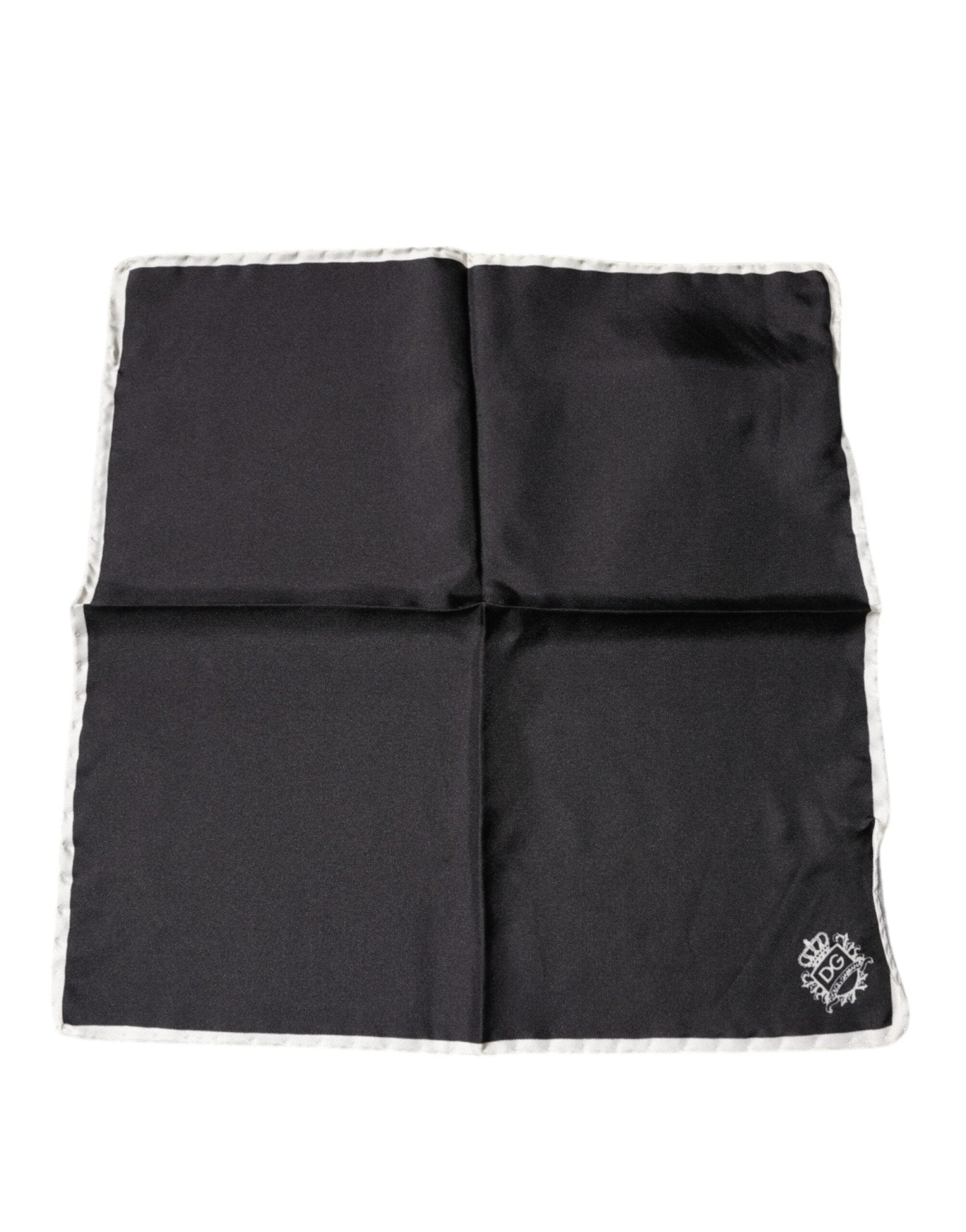 Dolce & Gabbana Black Crown Logo Square Handkerchief Scarf - RIMODA