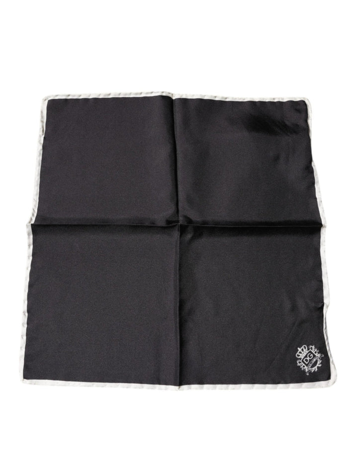 Dolce & Gabbana Black Crown Logo Square Handkerchief Scarf - RIMODA