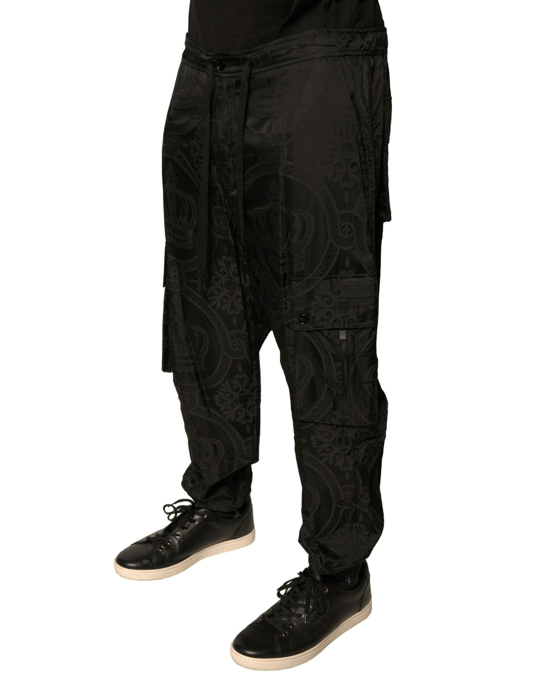 Dolce & Gabbana Black Crown Nylon Jogger Sweatpants Pants - RIMODA