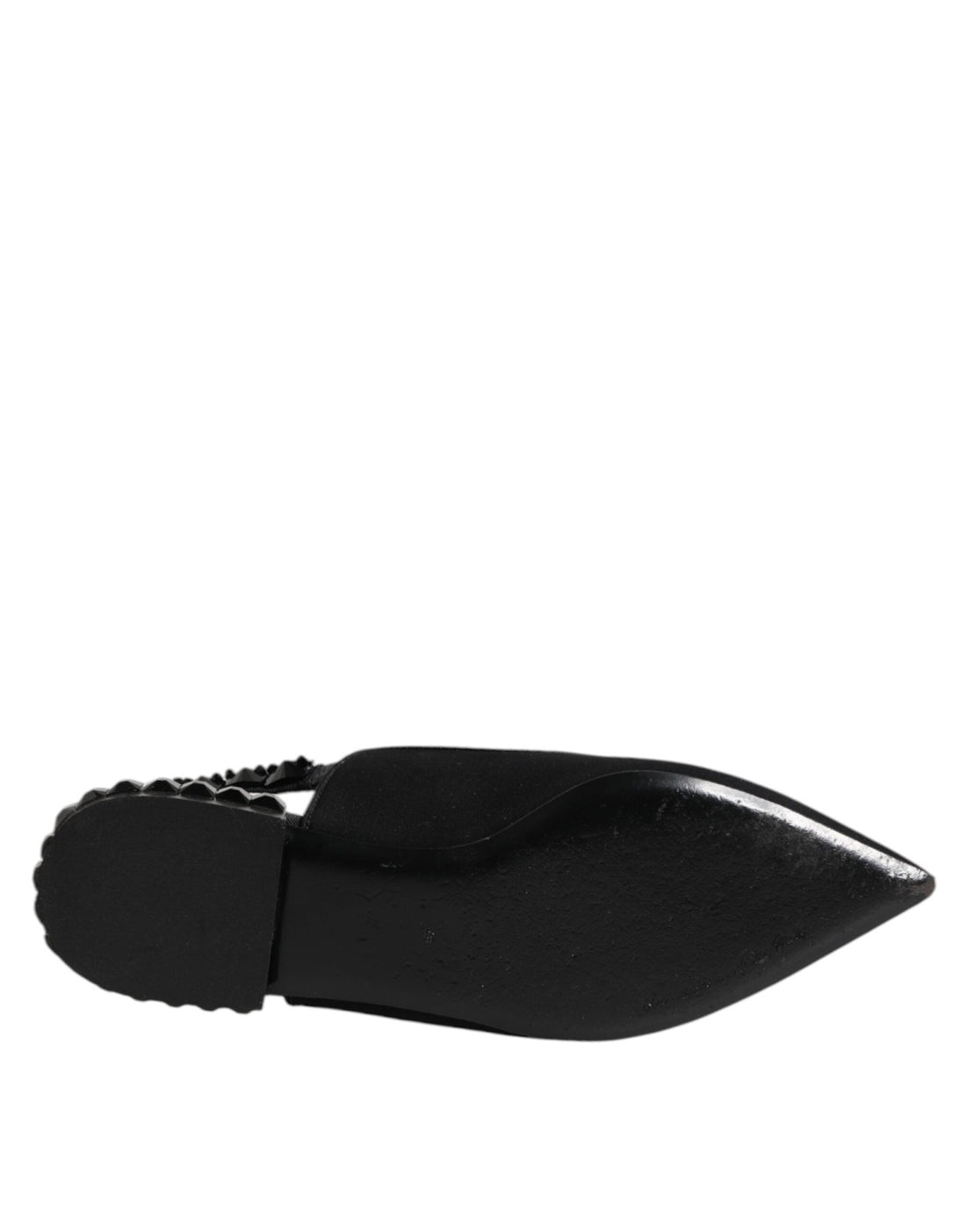 Dolce & Gabbana Black Crystal Charmeuse Slingback Shoes - RIMODA