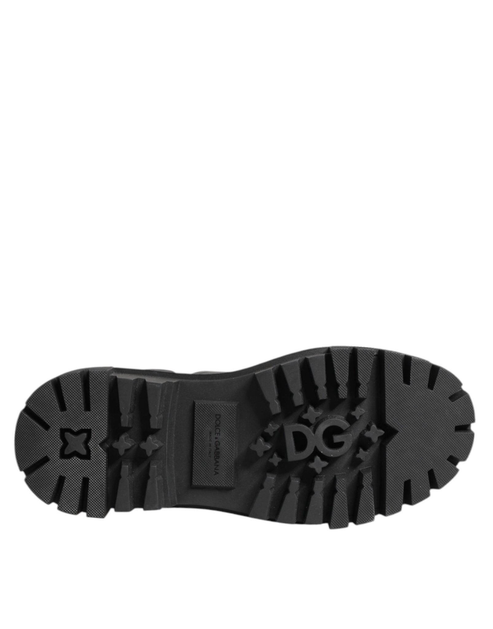 Dolce & Gabbana Black Crystal Embellished Combat Boots Shoes - RIMODA