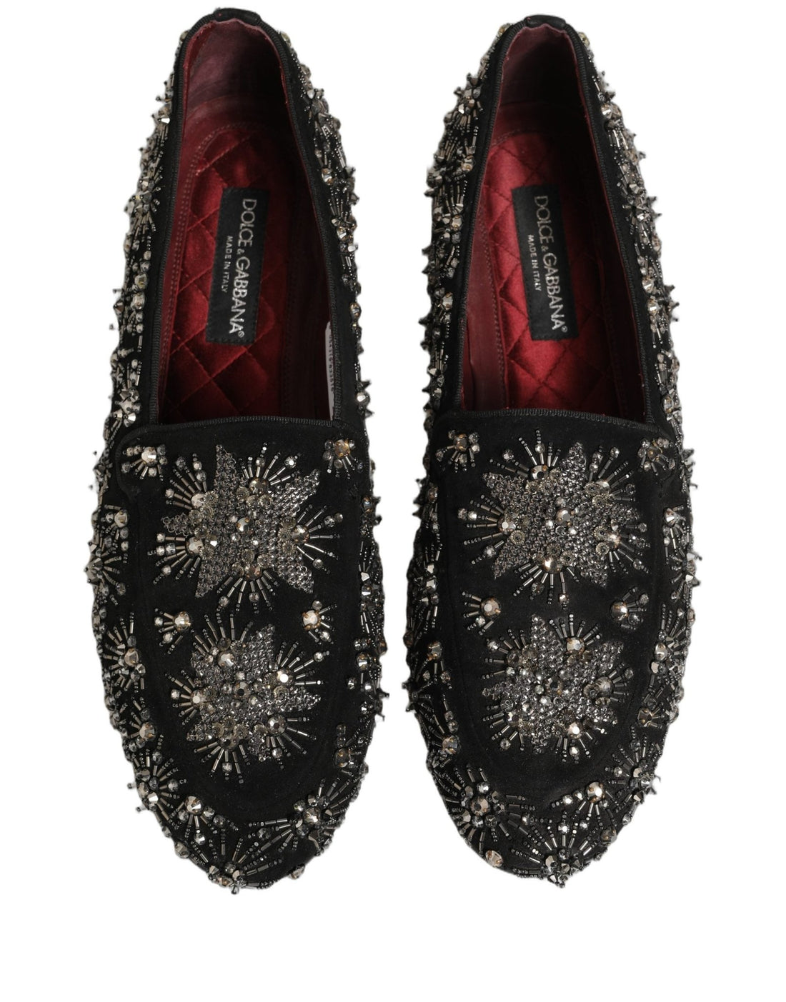 Dolce & Gabbana Black Crystal Embellished Dress Loafers Shoes - RIMODA