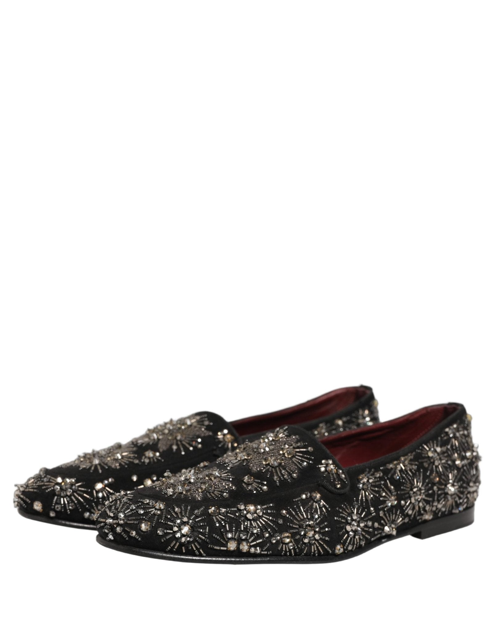 Dolce & Gabbana Black Crystal Embellished Dress Loafers Shoes - RIMODA