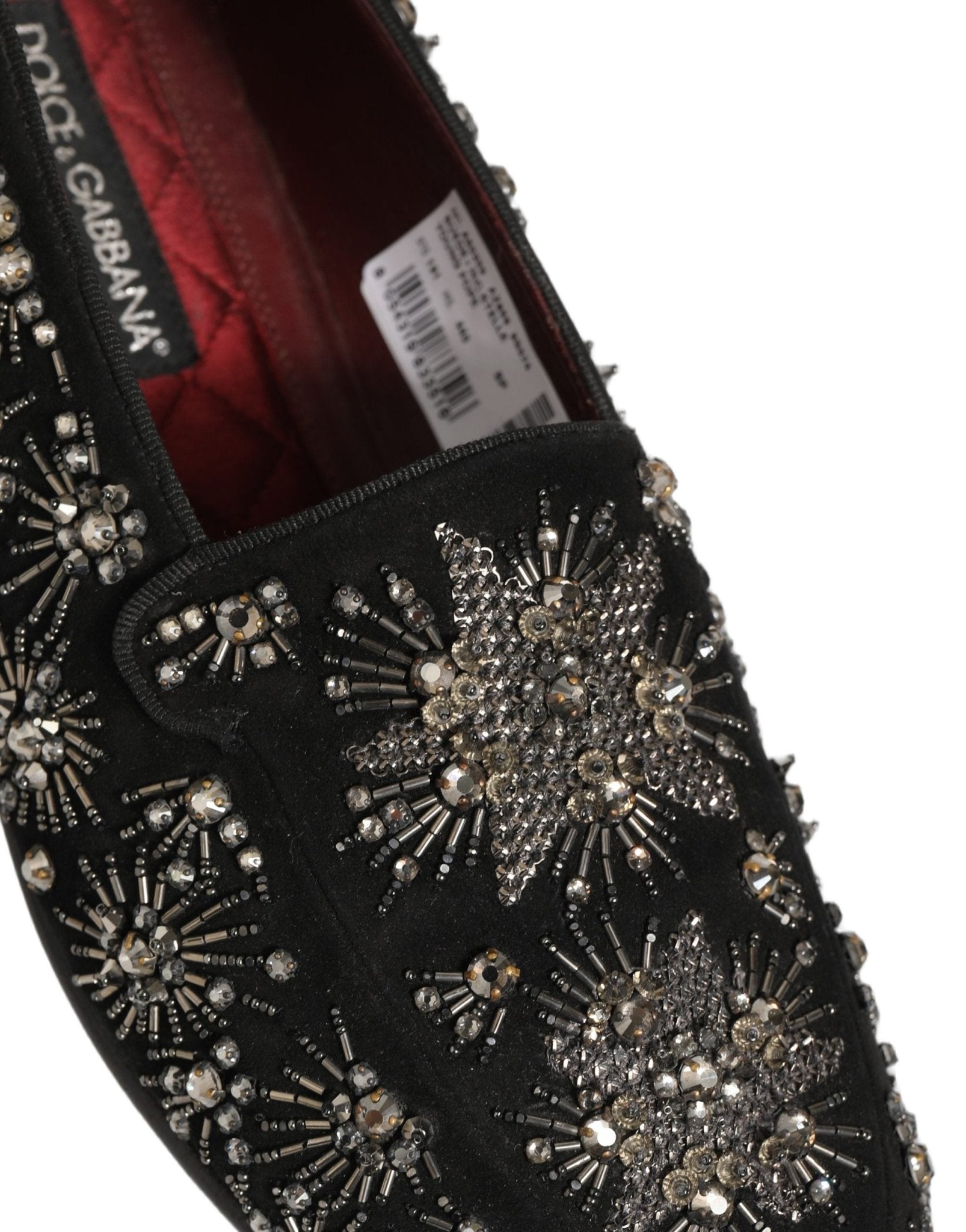 Dolce & Gabbana Black Crystal Embellished Dress Loafers Shoes - RIMODA