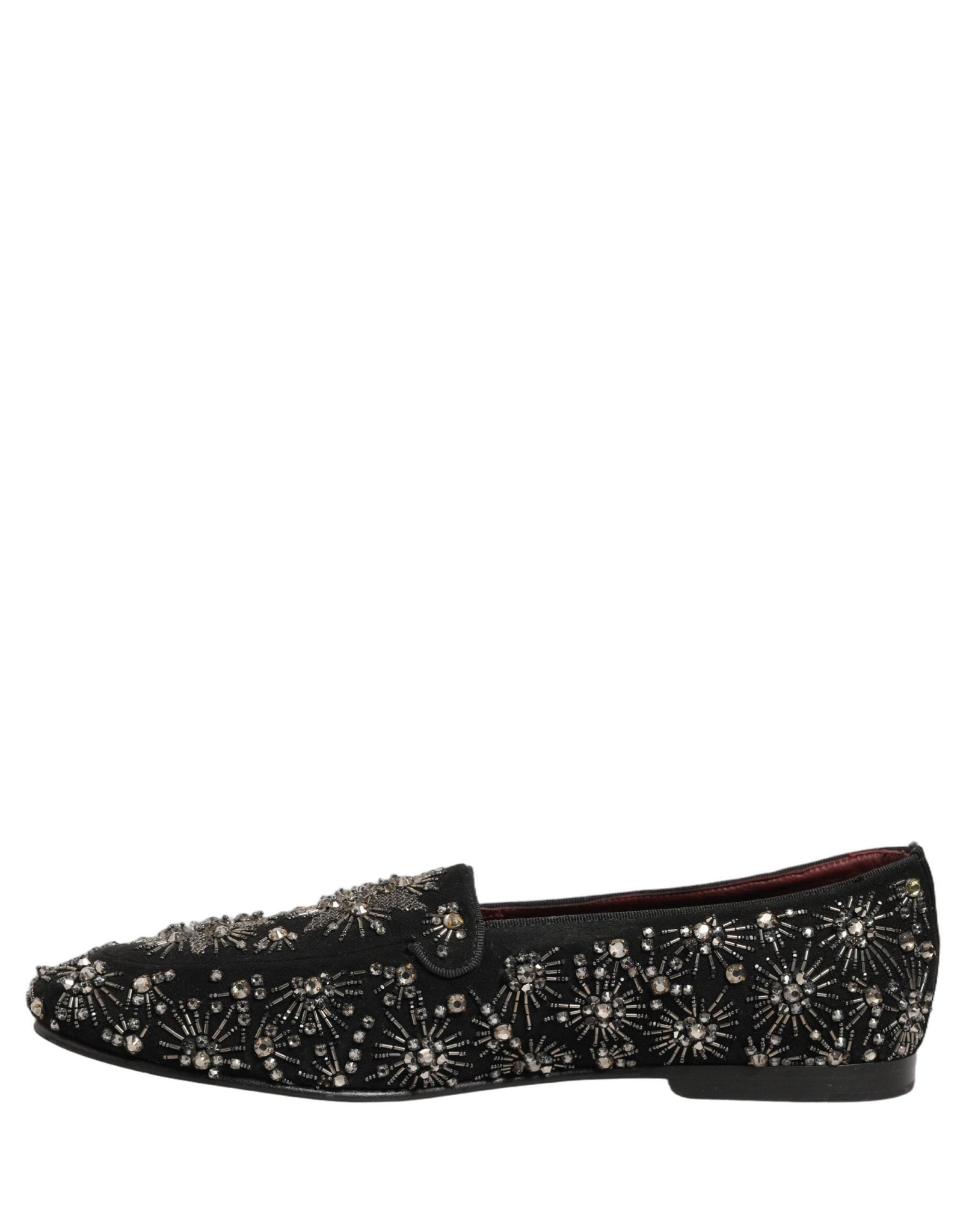 Dolce & Gabbana Black Crystal Embellished Dress Loafers Shoes - RIMODA