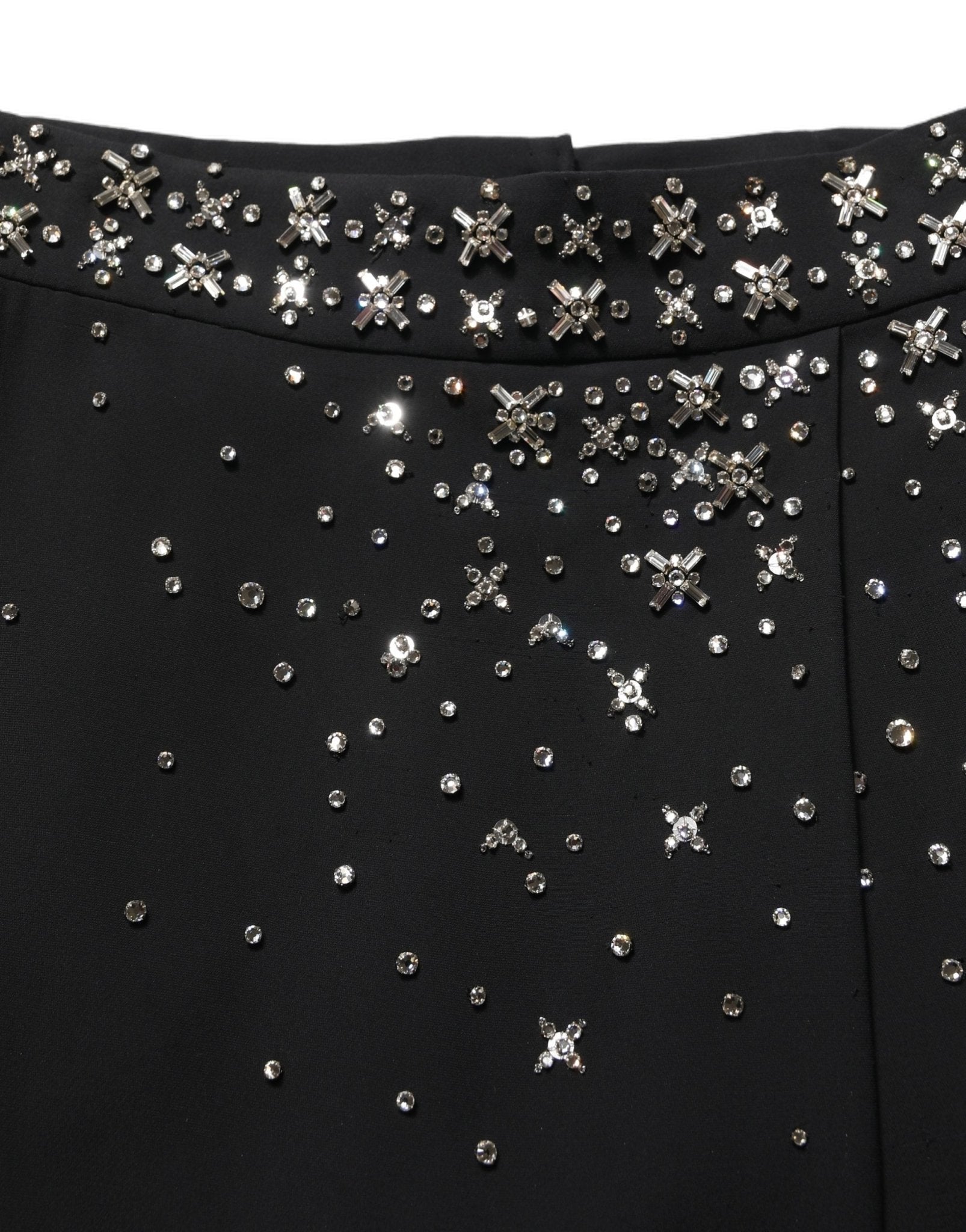 Dolce & Gabbana Black Crystal Embellished High Slit Skirt - RIMODA