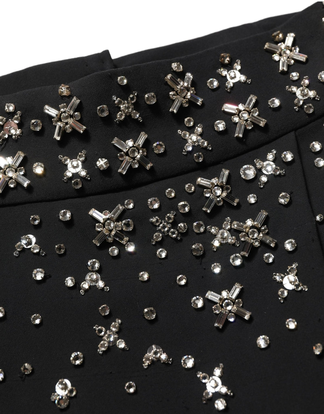 Dolce & Gabbana Black Crystal Embellished High Slit Skirt - RIMODA