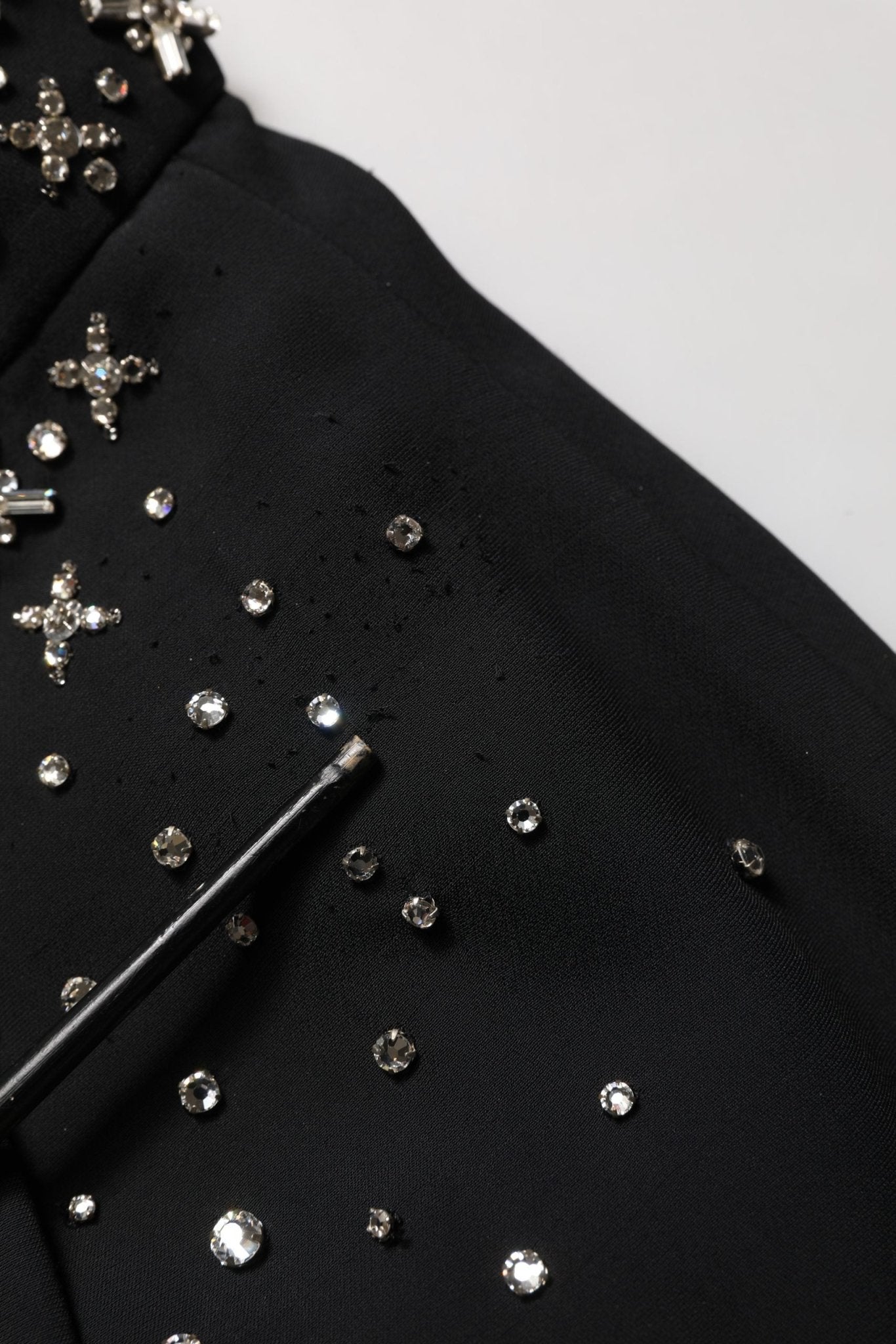 Dolce & Gabbana Black Crystal Embellished High Slit Skirt - RIMODA