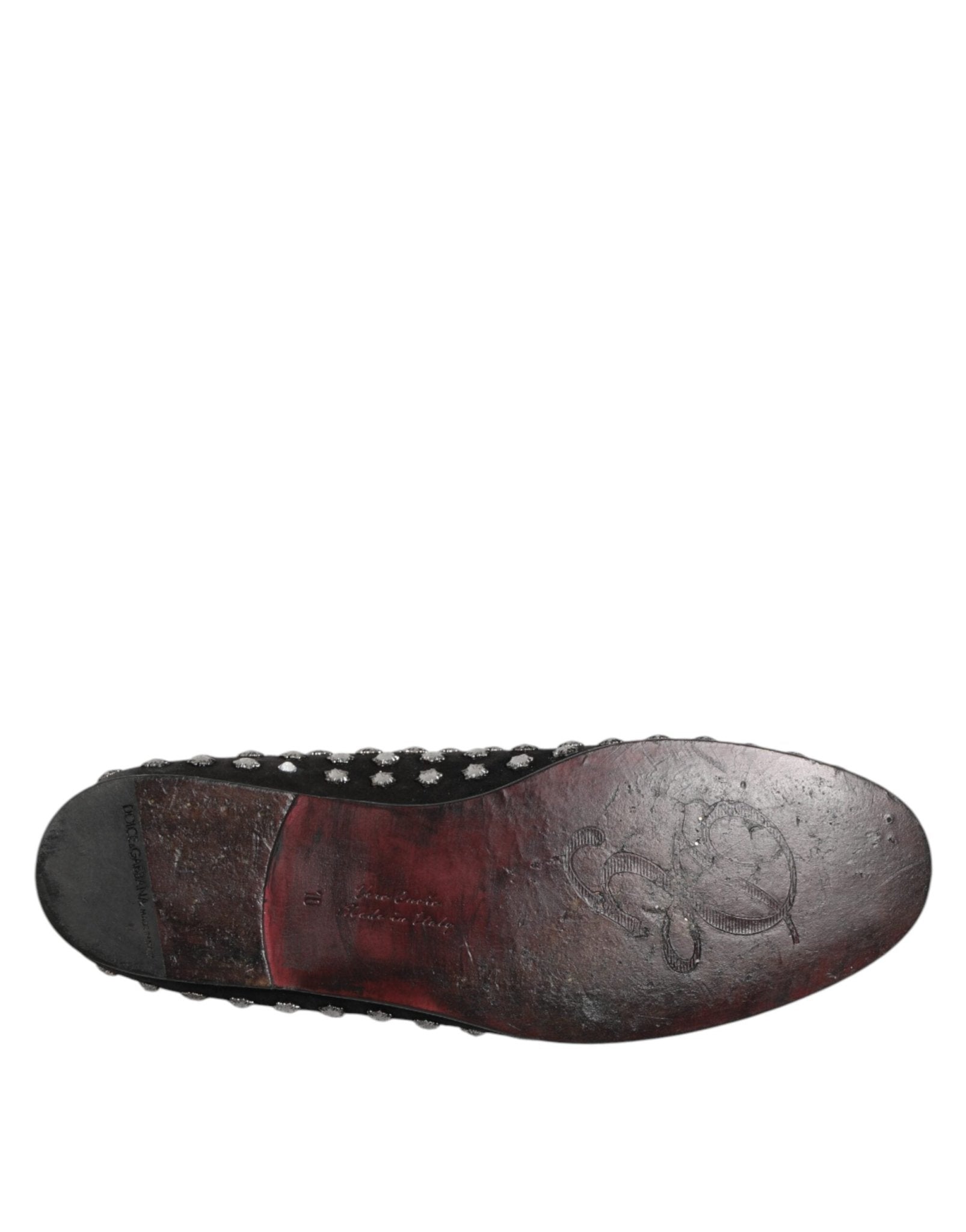 Dolce & Gabbana Black Crystal Embellished Loafers Dress Shoes - RIMODA