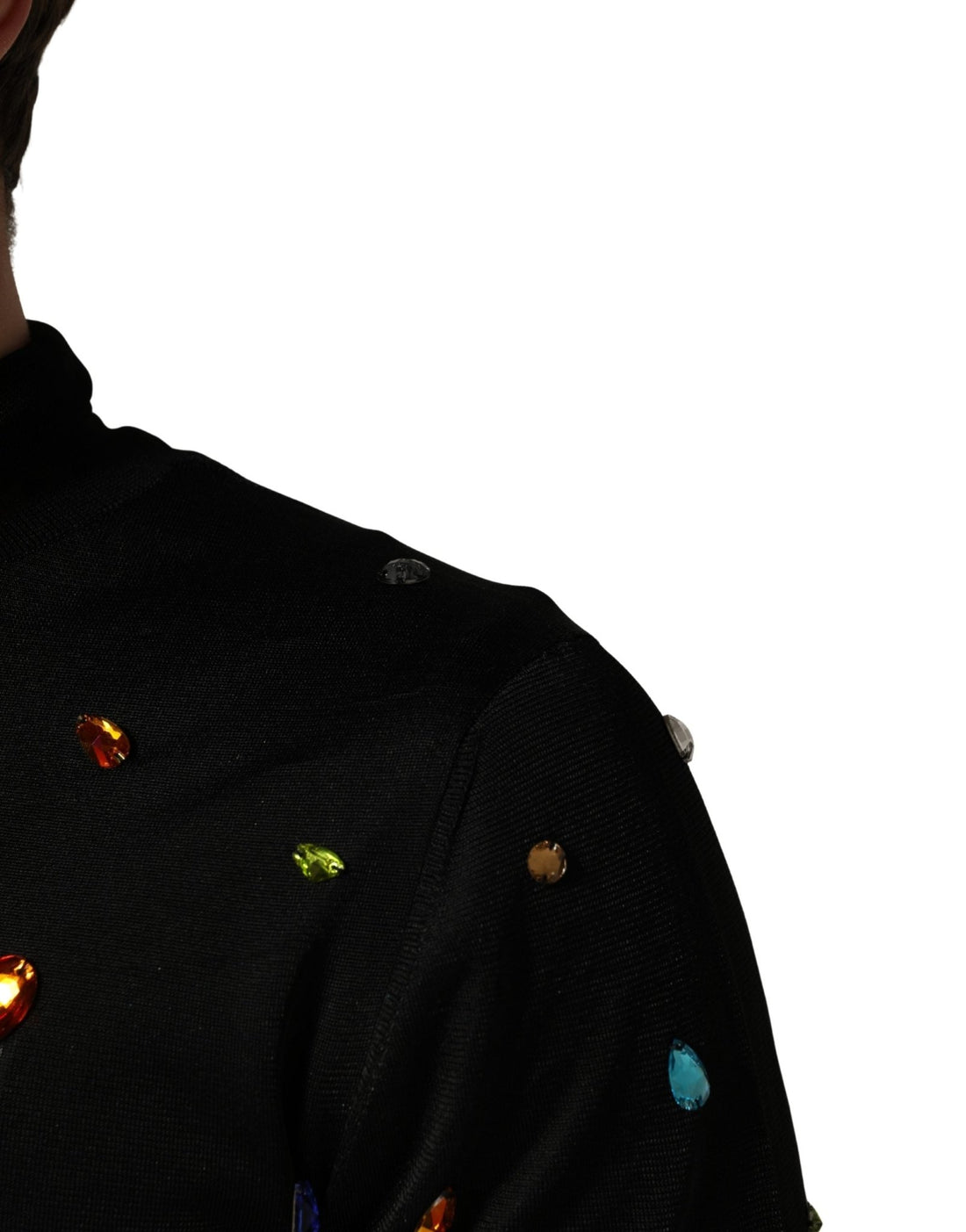 Dolce & Gabbana Black Crystal Embellished TurtleNeck Sweater - RIMODA