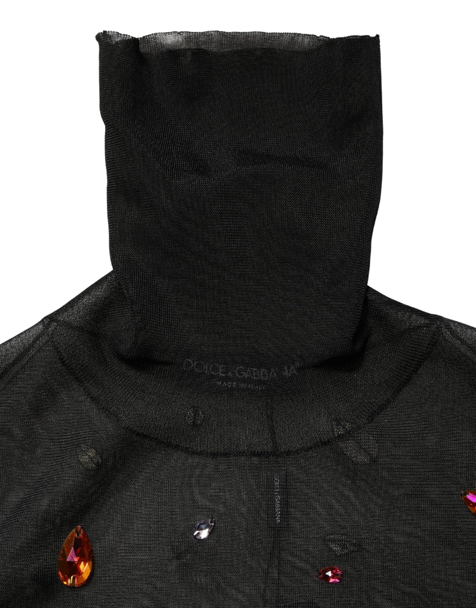 Dolce & Gabbana Black Crystal Embellished TurtleNeck Sweater - RIMODA