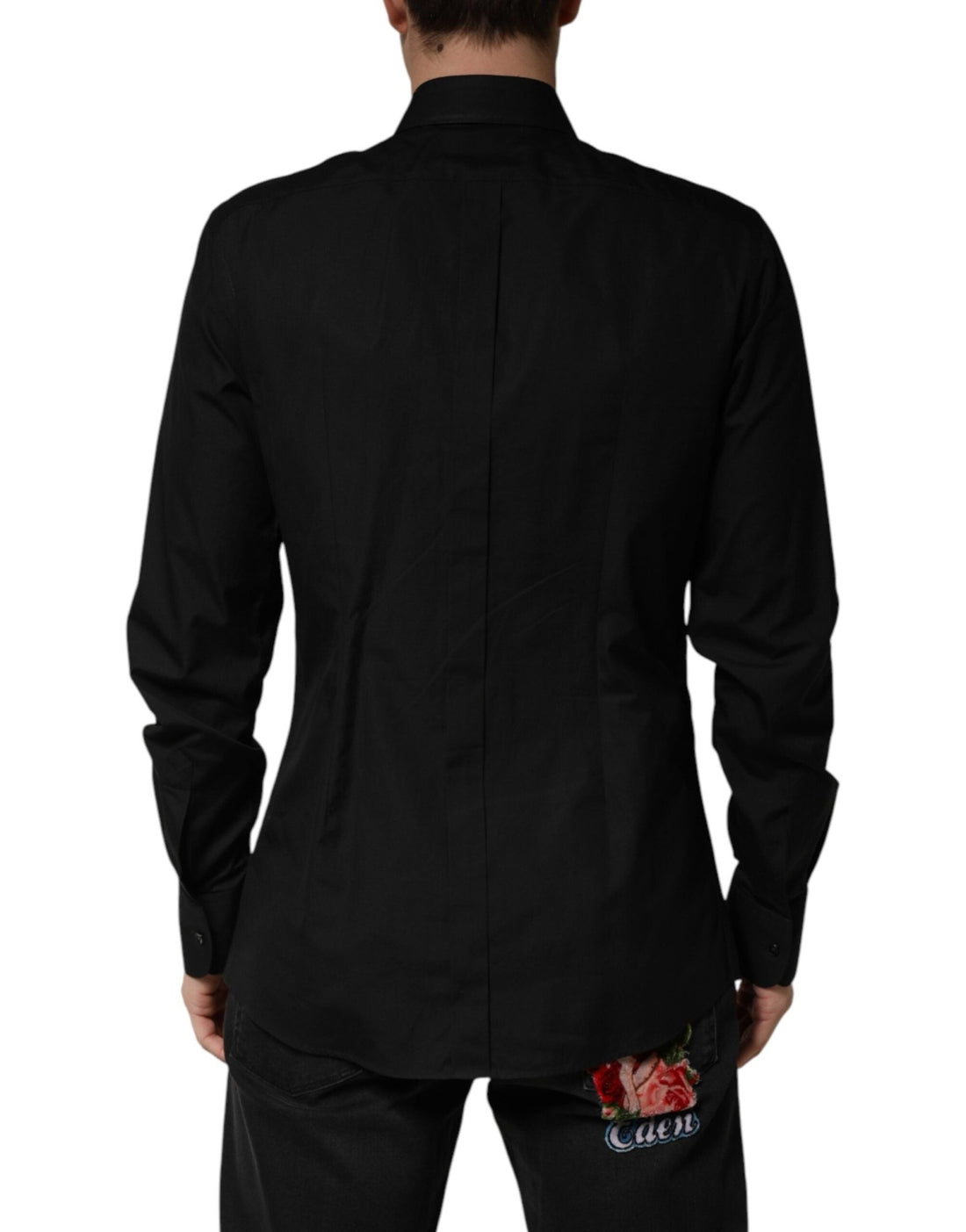 Dolce & Gabbana Black Crystal GOLD Formal Cotton Dress Shirt - RIMODA