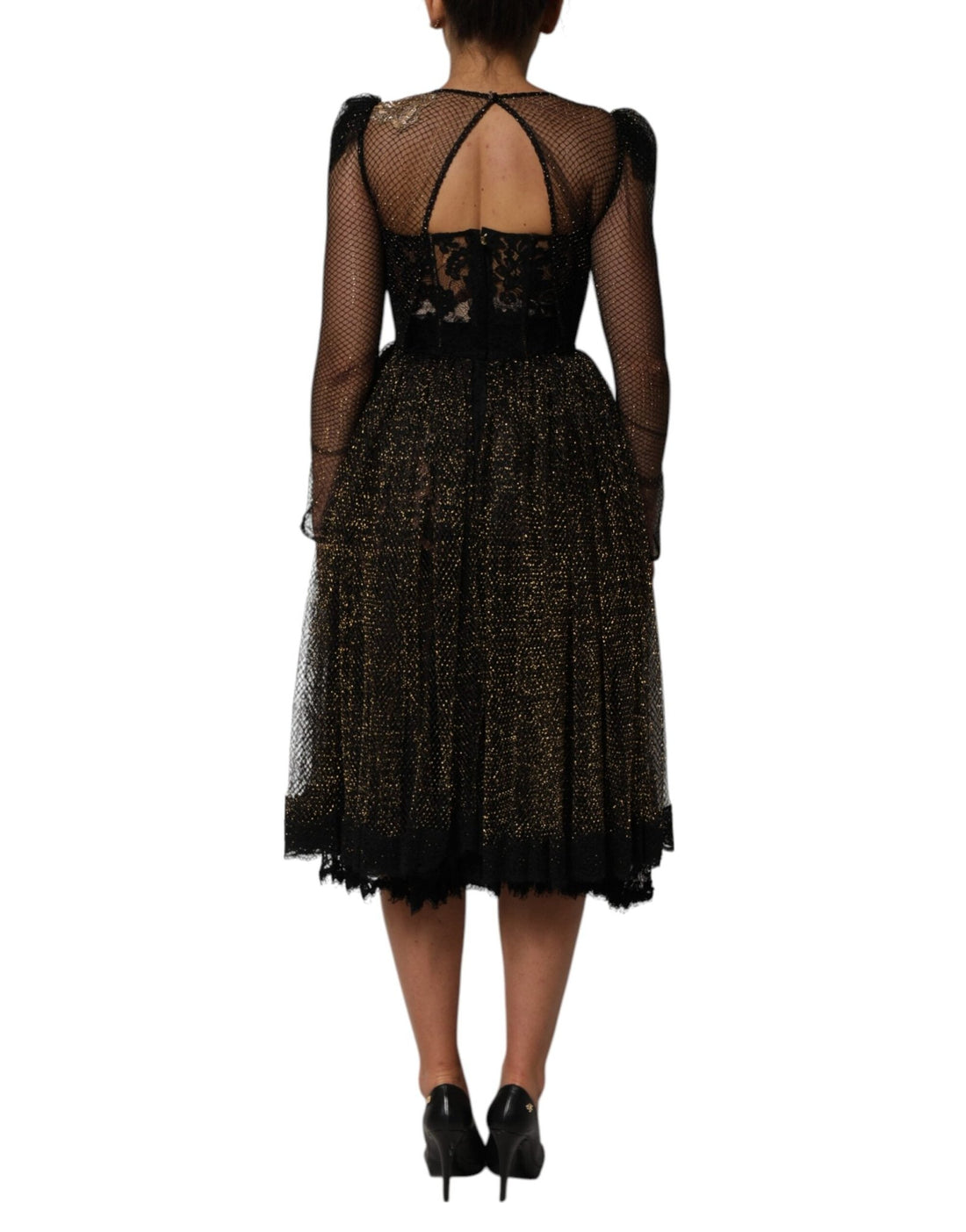 Dolce & Gabbana Black Crystal Heart Embellished A-line Dress - RIMODA