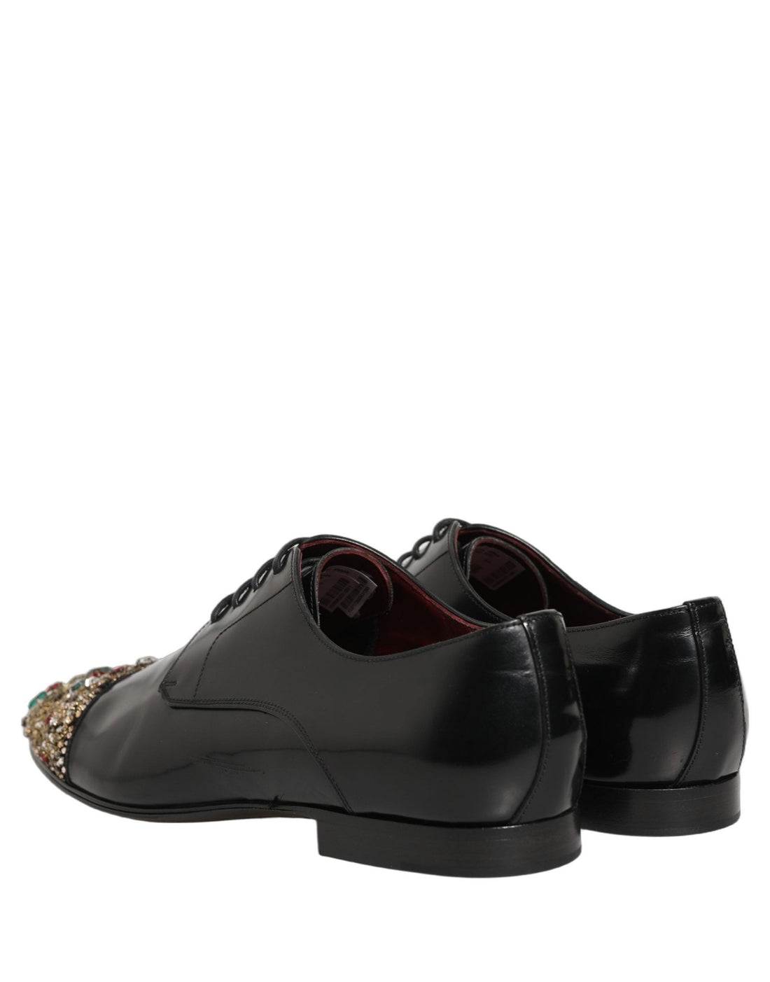 Dolce & Gabbana Black Crystals Embellished Men Derby Shoes - RIMODA