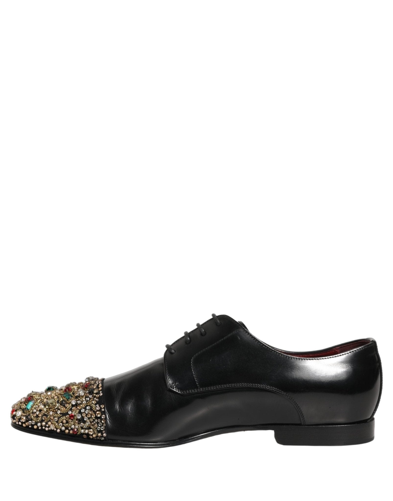 Dolce & Gabbana Black Crystals Embellished Men Derby Shoes - RIMODA