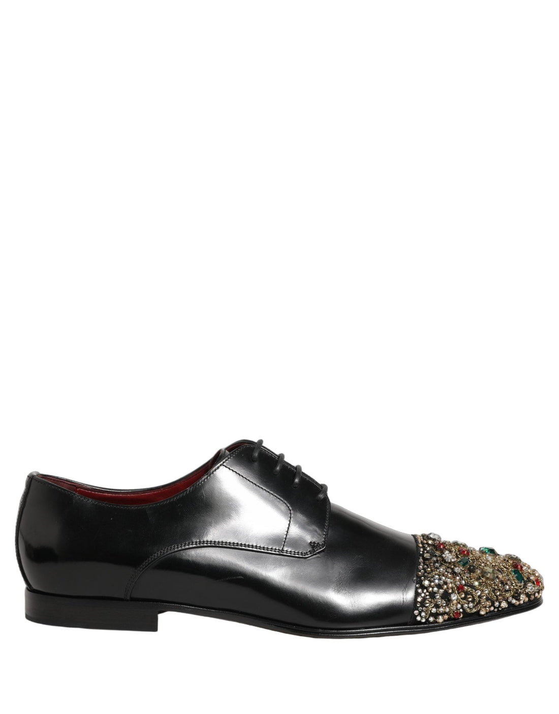 Dolce & Gabbana Black Crystals Embellished Men Derby Shoes - RIMODA