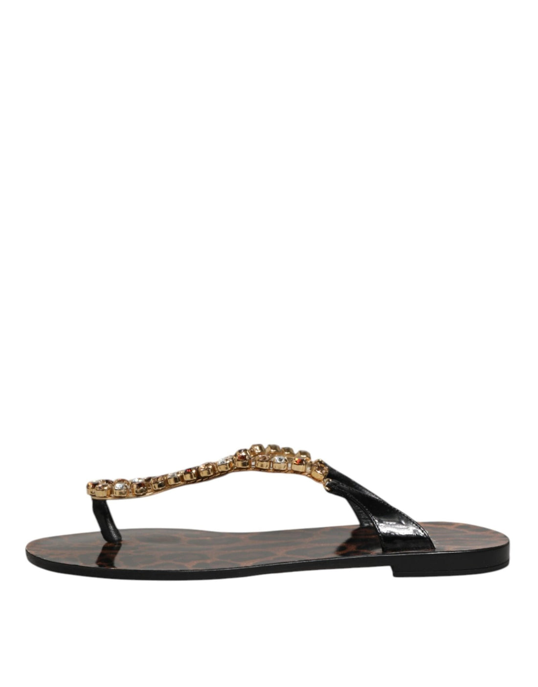 Dolce & Gabbana Black Crystals Flats Sandals Beachwear Shoes - RIMODA