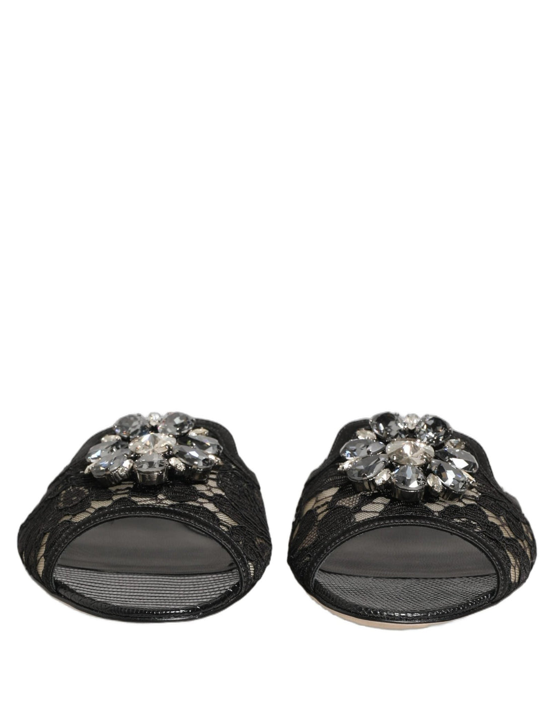 Dolce & Gabbana Black Devotion Lace Flats Slip On Shoes - RIMODA