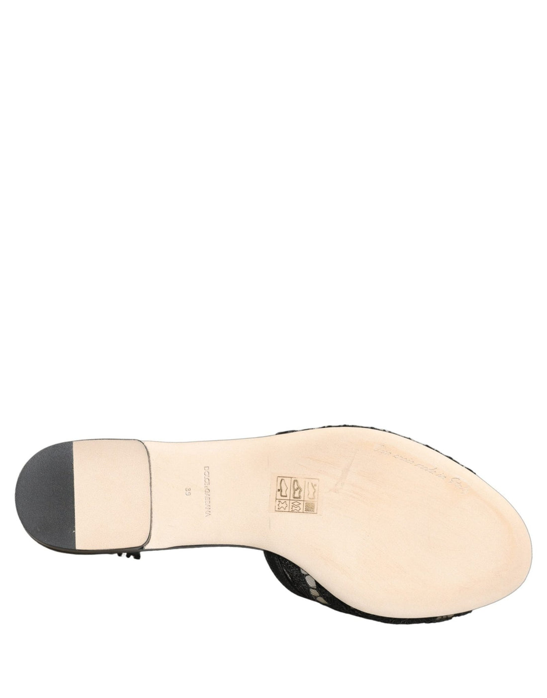 Dolce & Gabbana Black Devotion Lace Flats Slip On Shoes - RIMODA