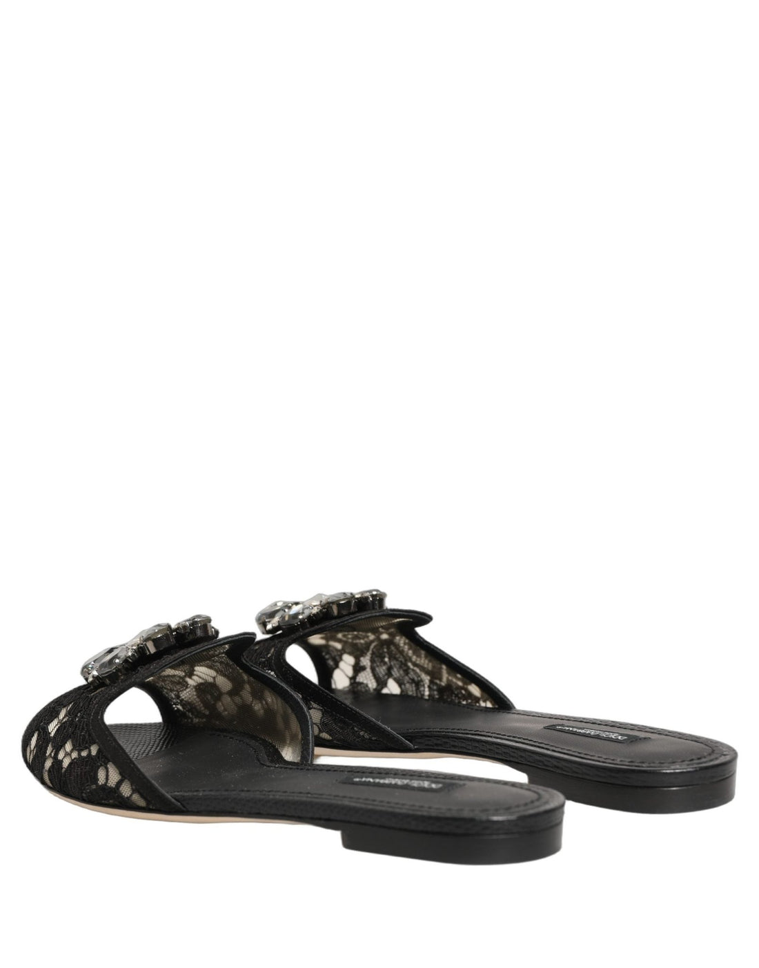 Dolce & Gabbana Black Devotion Lace Flats Slip On Shoes - RIMODA