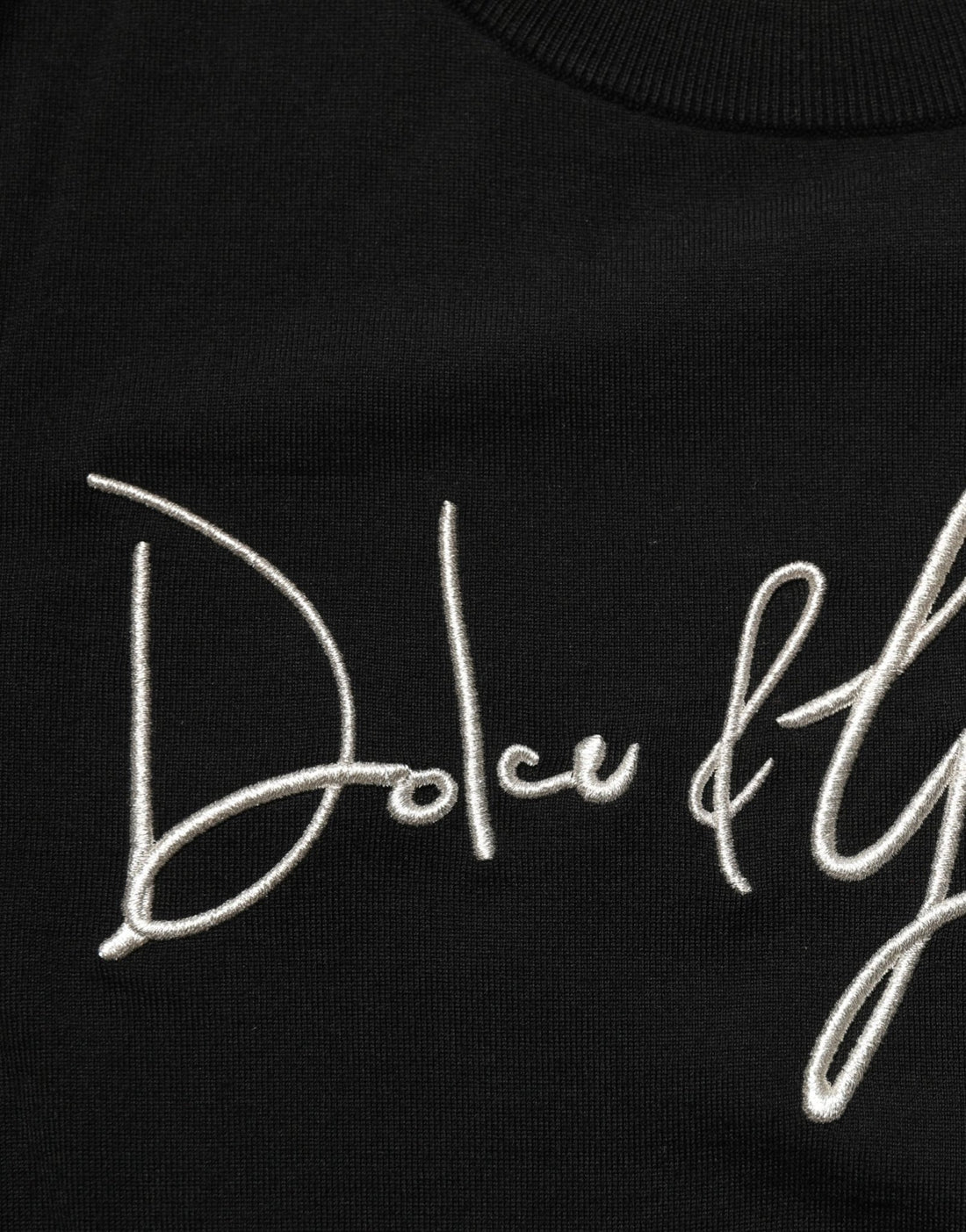 Dolce & Gabbana Black DG Embroidered Crew Neck Pullover Men Sweater - RIMODA