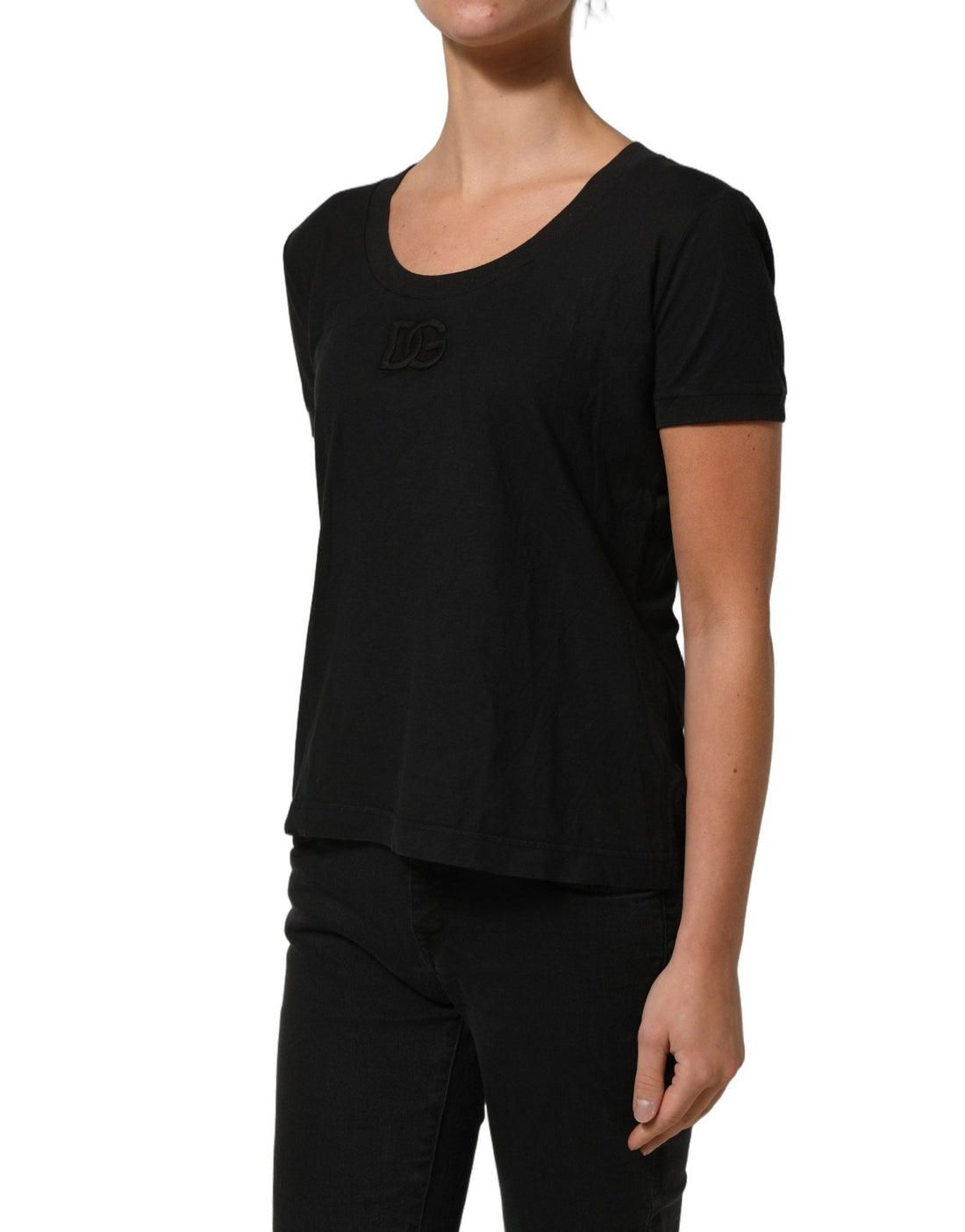 Dolce & Gabbana Black DG Logo Cotton Round Neck Tee T-shirt - RIMODA