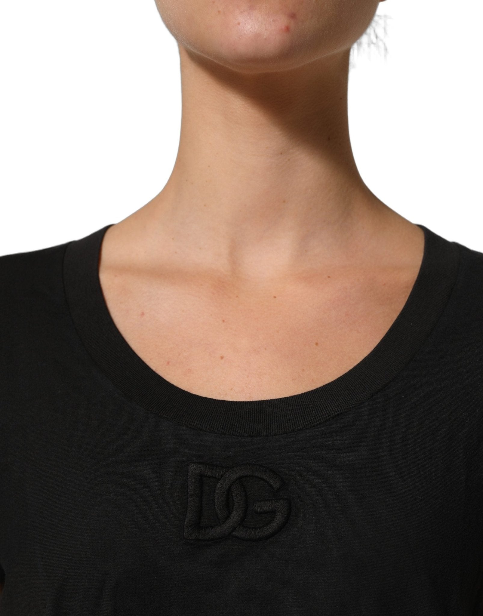Dolce & Gabbana Black DG Logo Cotton Round Neck Tee T-shirt - RIMODA