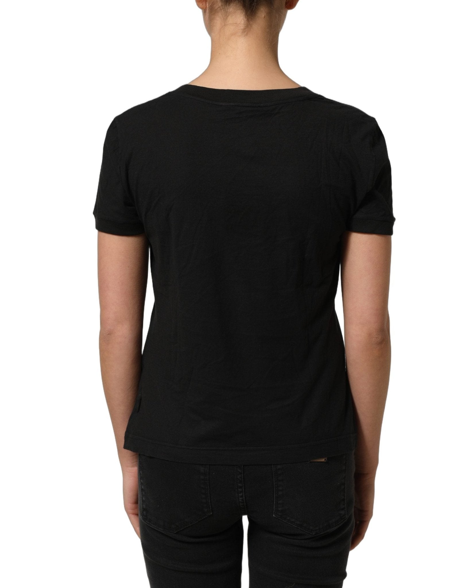 Dolce & Gabbana Black DG Logo Cotton Round Neck Tee T-shirt - RIMODA