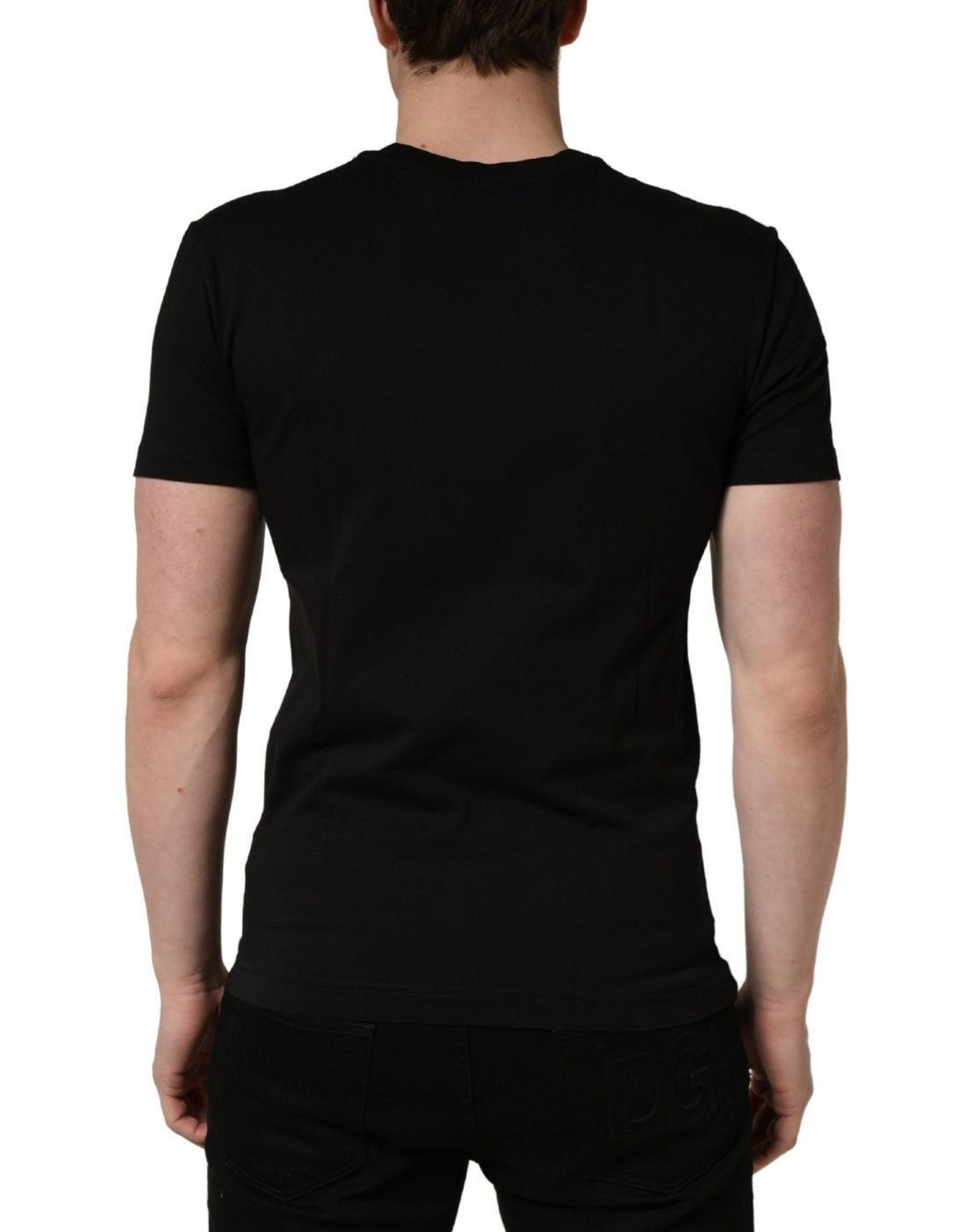 Dolce & Gabbana Black DG London Cotton Men Crew Neck T-shirt - RIMODA