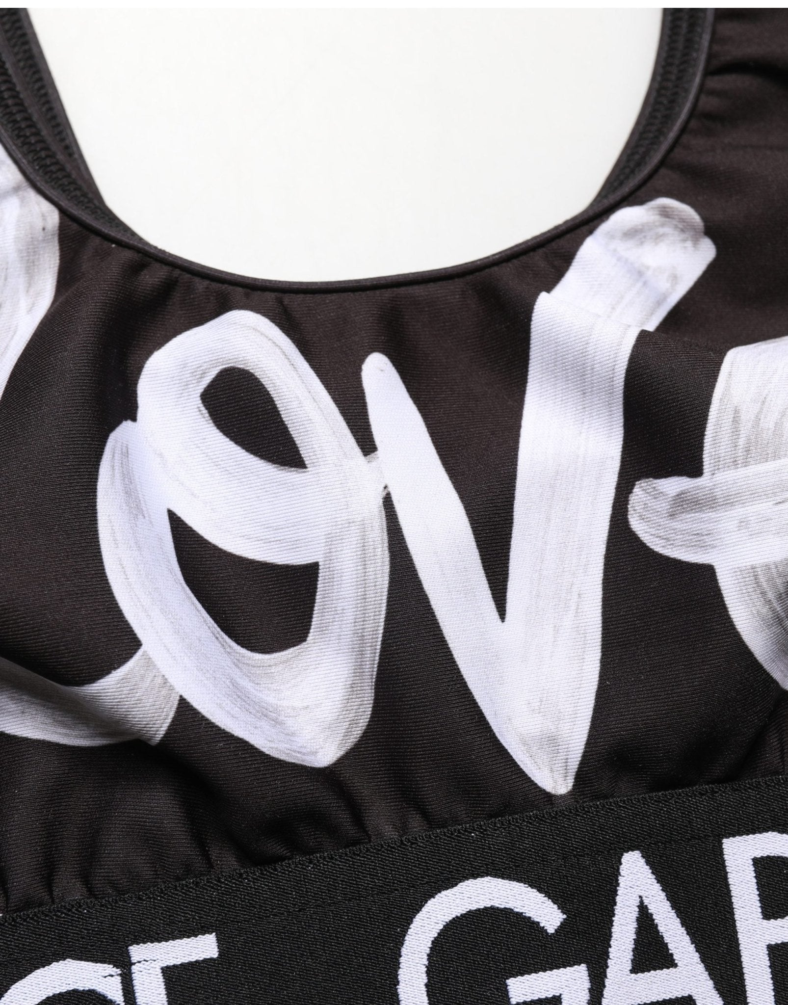 Dolce & Gabbana Black DG Love Yourself Sports Bra Cropped Top - RIMODA