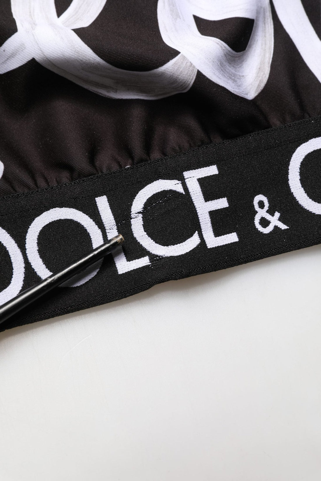 Dolce & Gabbana Black DG Love Yourself Sports Bra Cropped Top - RIMODA