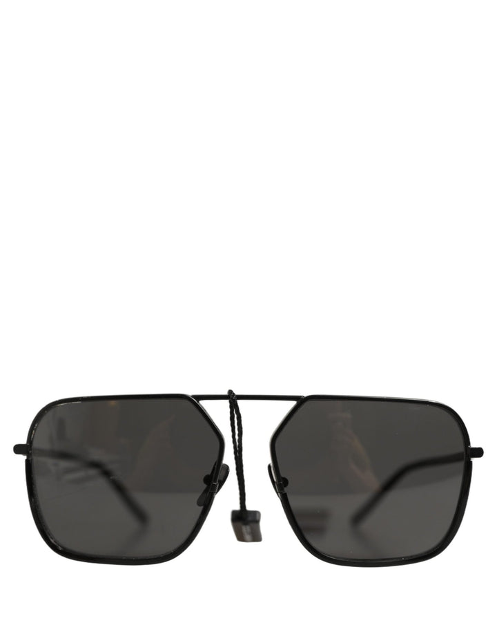 Dolce & Gabbana Black DG2193J Rectangular Metal Frame Eyewear Sunglasses - RIMODA