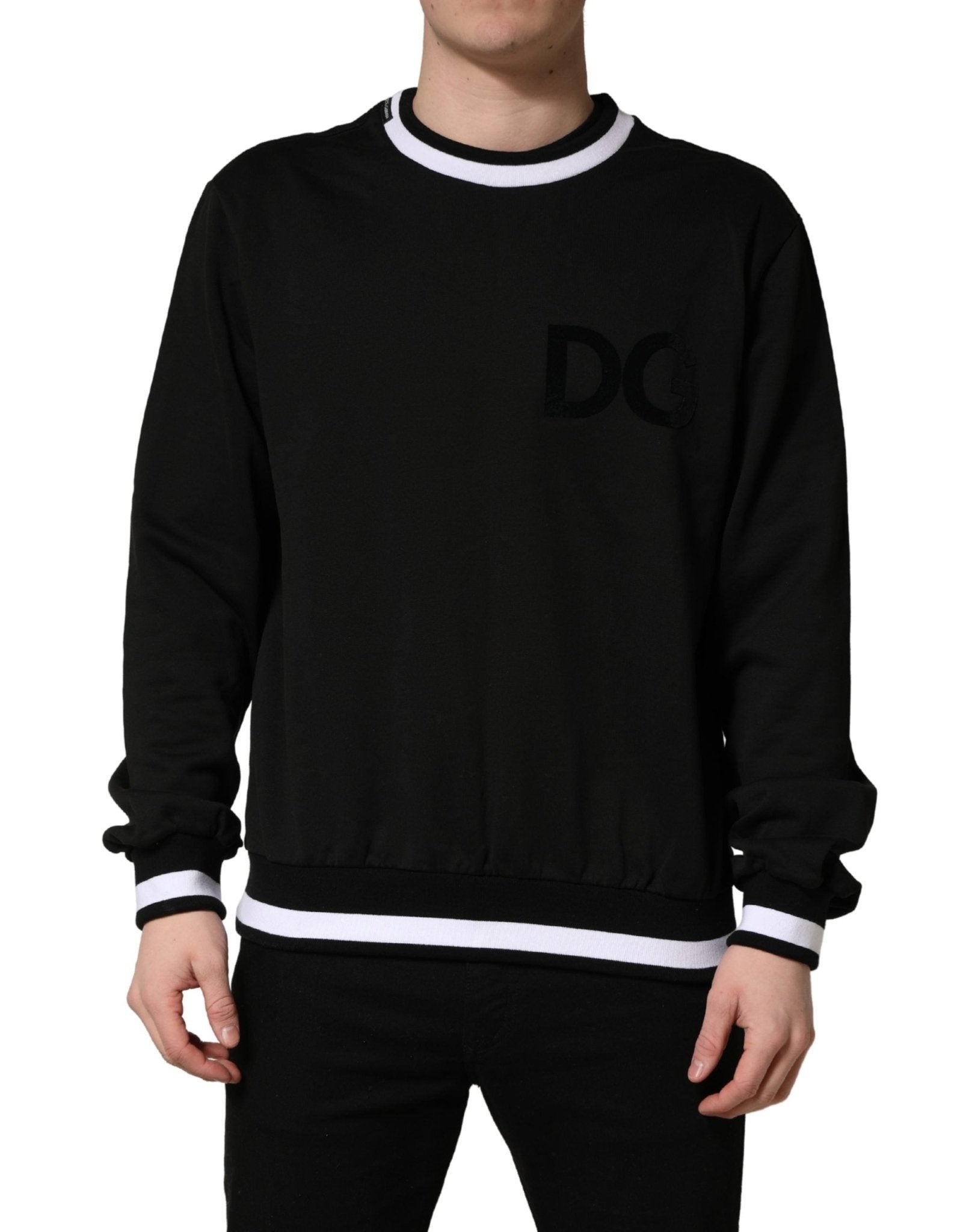 Dolce & Gabbana Black DGLogo Print Cotton Sweatshirt Sweater - RIMODA