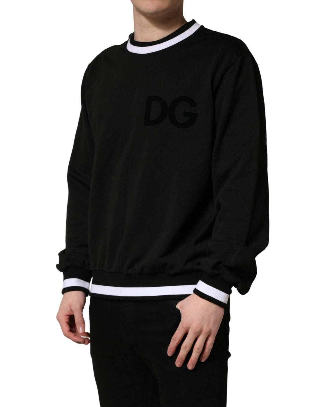 Dolce & Gabbana Black DGLogo Print Cotton Sweatshirt Sweater - RIMODA