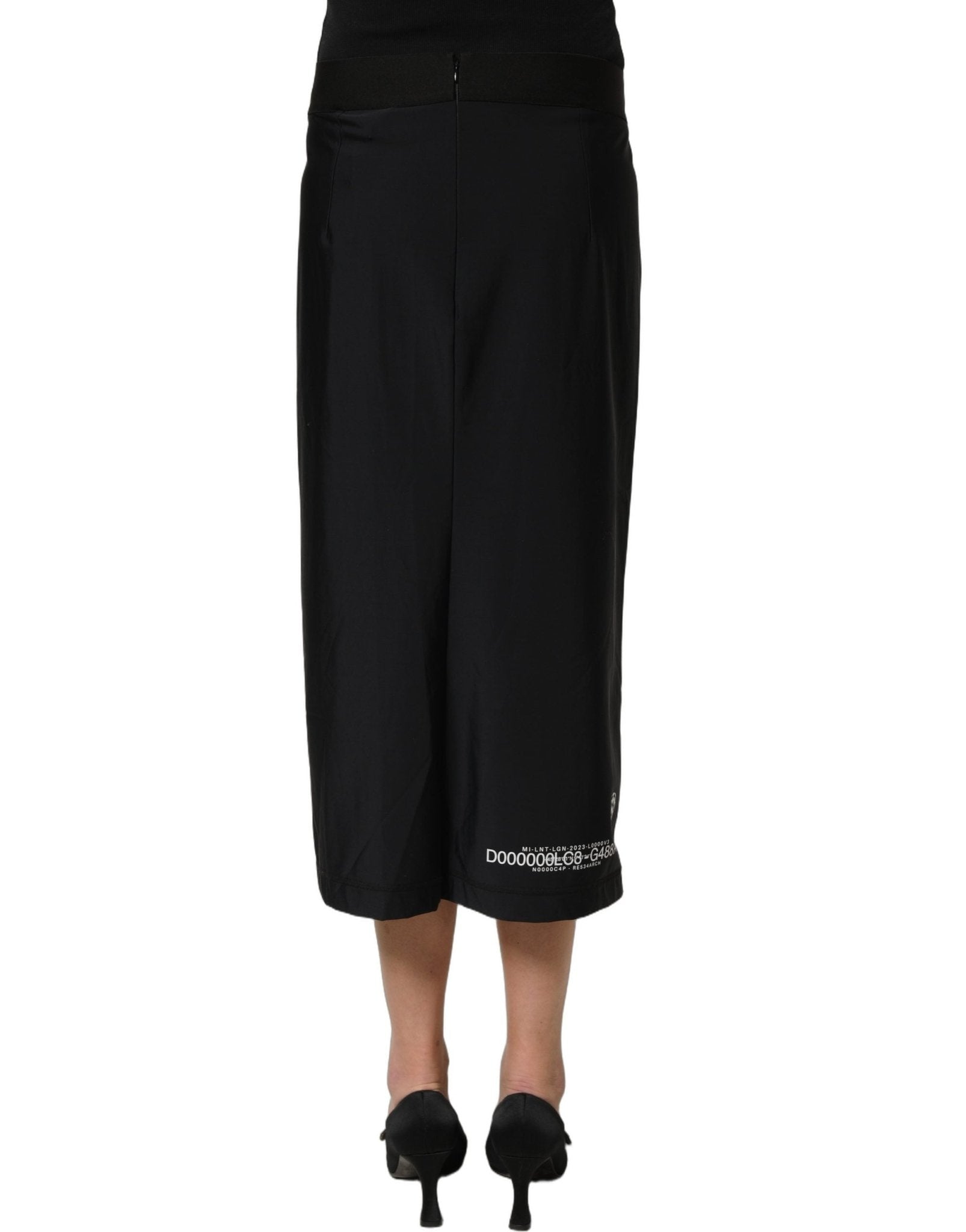 Dolce & Gabbana Black DGVIB3 Stretch Jersey Midi Pencil Cut Skirt - RIMODA
