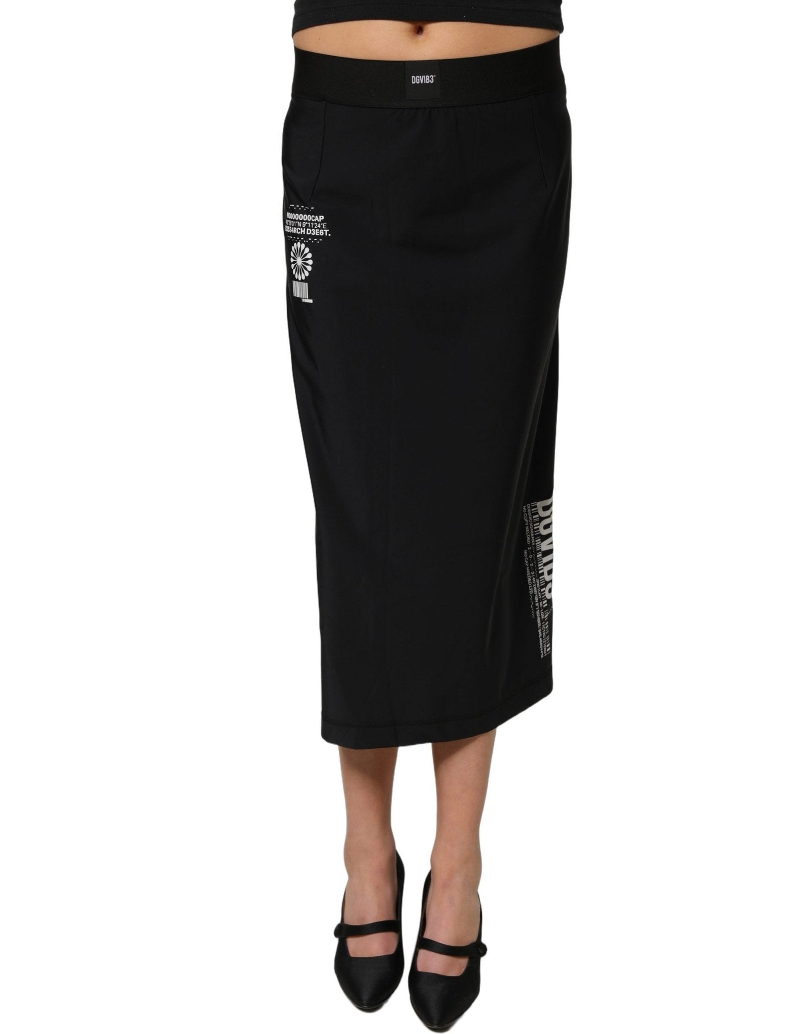 Dolce & Gabbana Black DGVIB3 Stretch Jersey Midi Pencil Cut Skirt - RIMODA