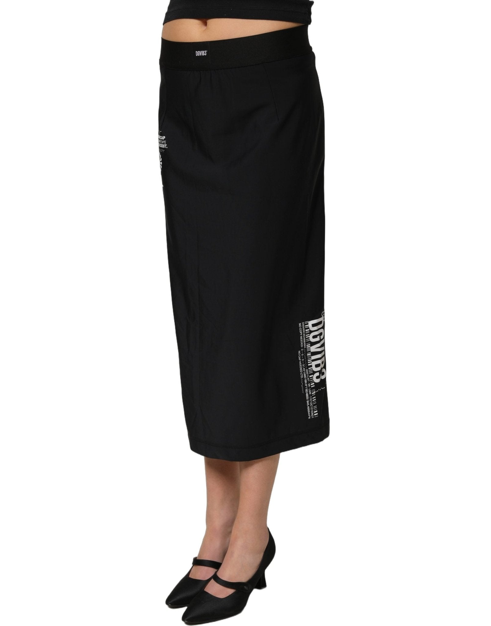 Dolce & Gabbana Black DGVIB3 Stretch Jersey Midi Pencil Cut Skirt - RIMODA