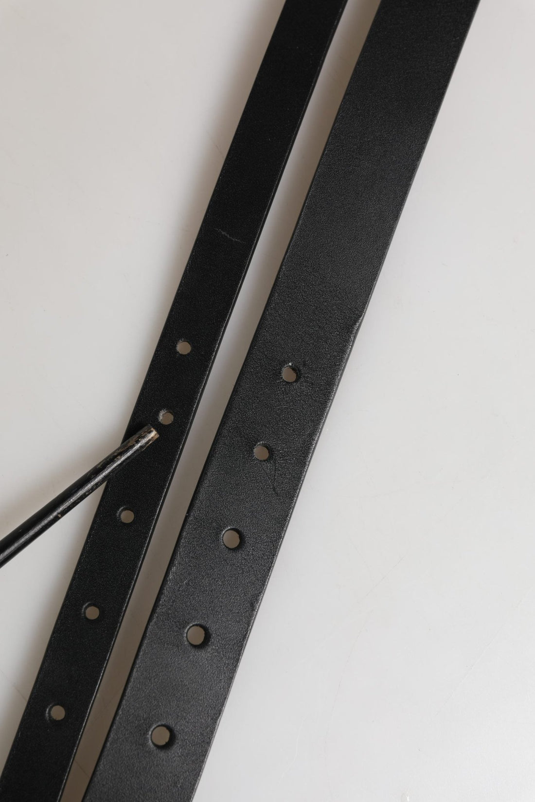 Dolce & Gabbana Black Double Strap Leather Silver Buckle Belt - RIMODA