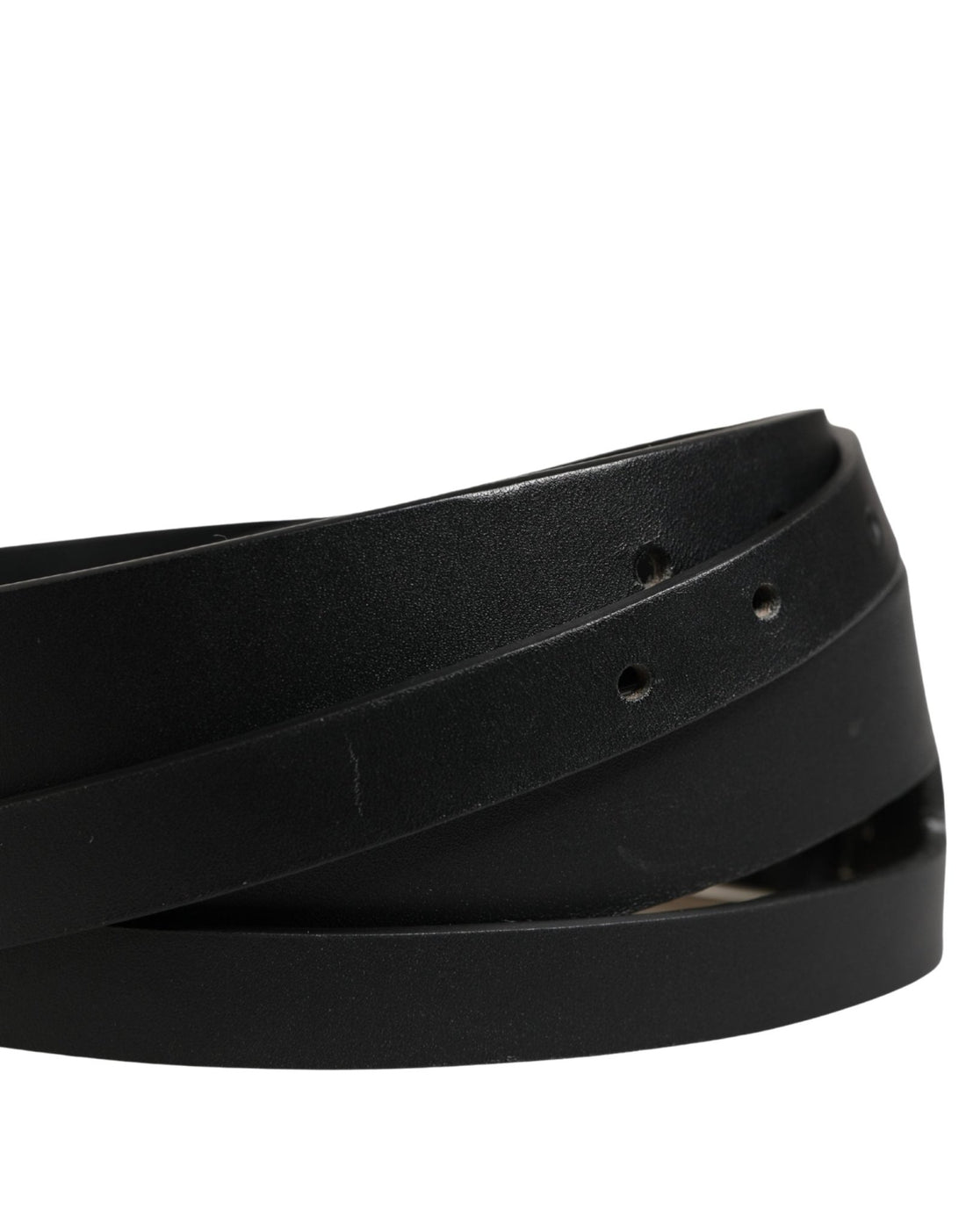 Dolce & Gabbana Black Double Strap Leather Silver Buckle Belt - RIMODA