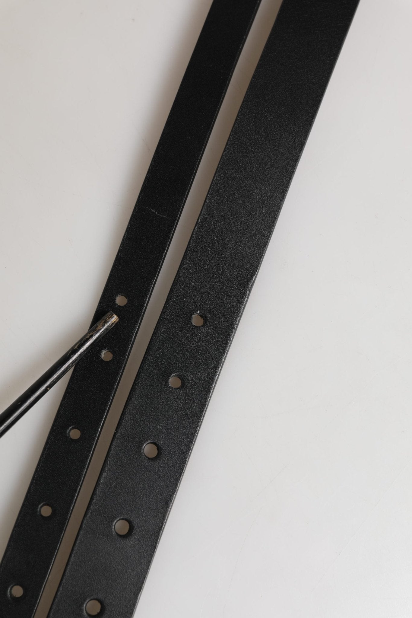 Dolce & Gabbana Black Double Strap Leather Silver Buckle Belt - RIMODA