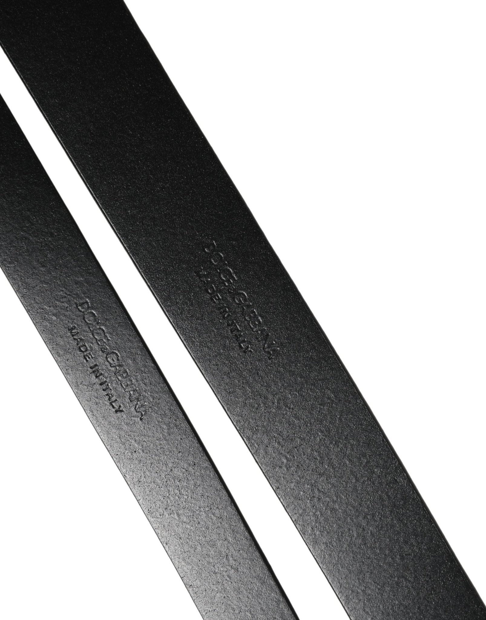 Dolce & Gabbana Black Double Strap Leather Silver Buckle Belt - RIMODA