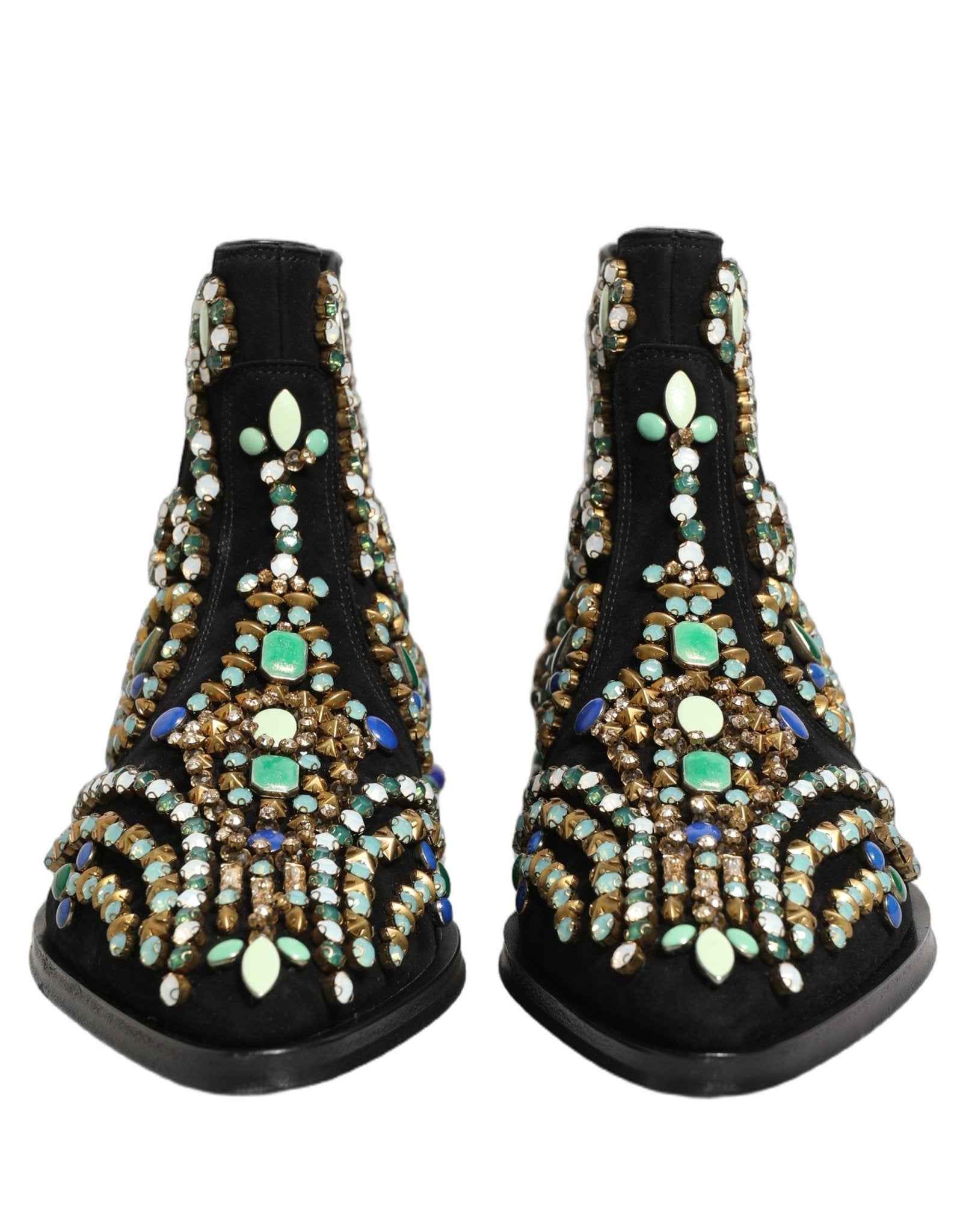 Dolce & Gabbana Black Embellished Chelsea Ankle Boots Shoes - RIMODA