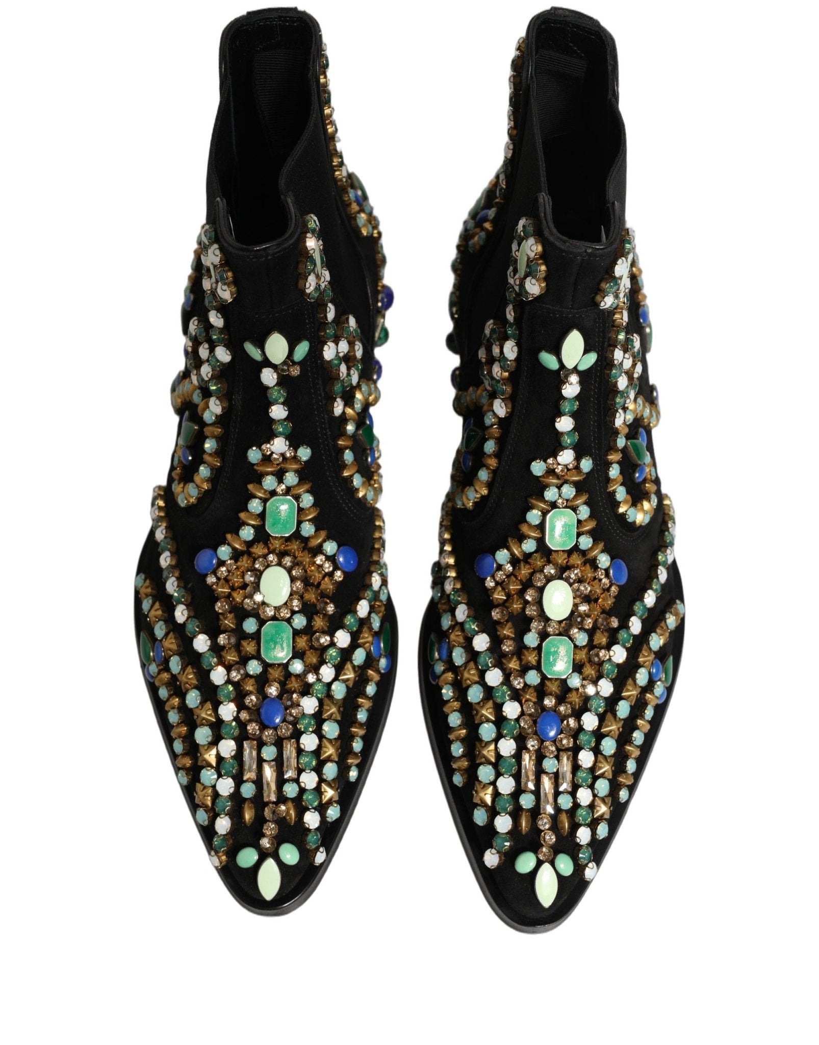 Dolce & Gabbana Black Embellished Chelsea Ankle Boots Shoes - RIMODA