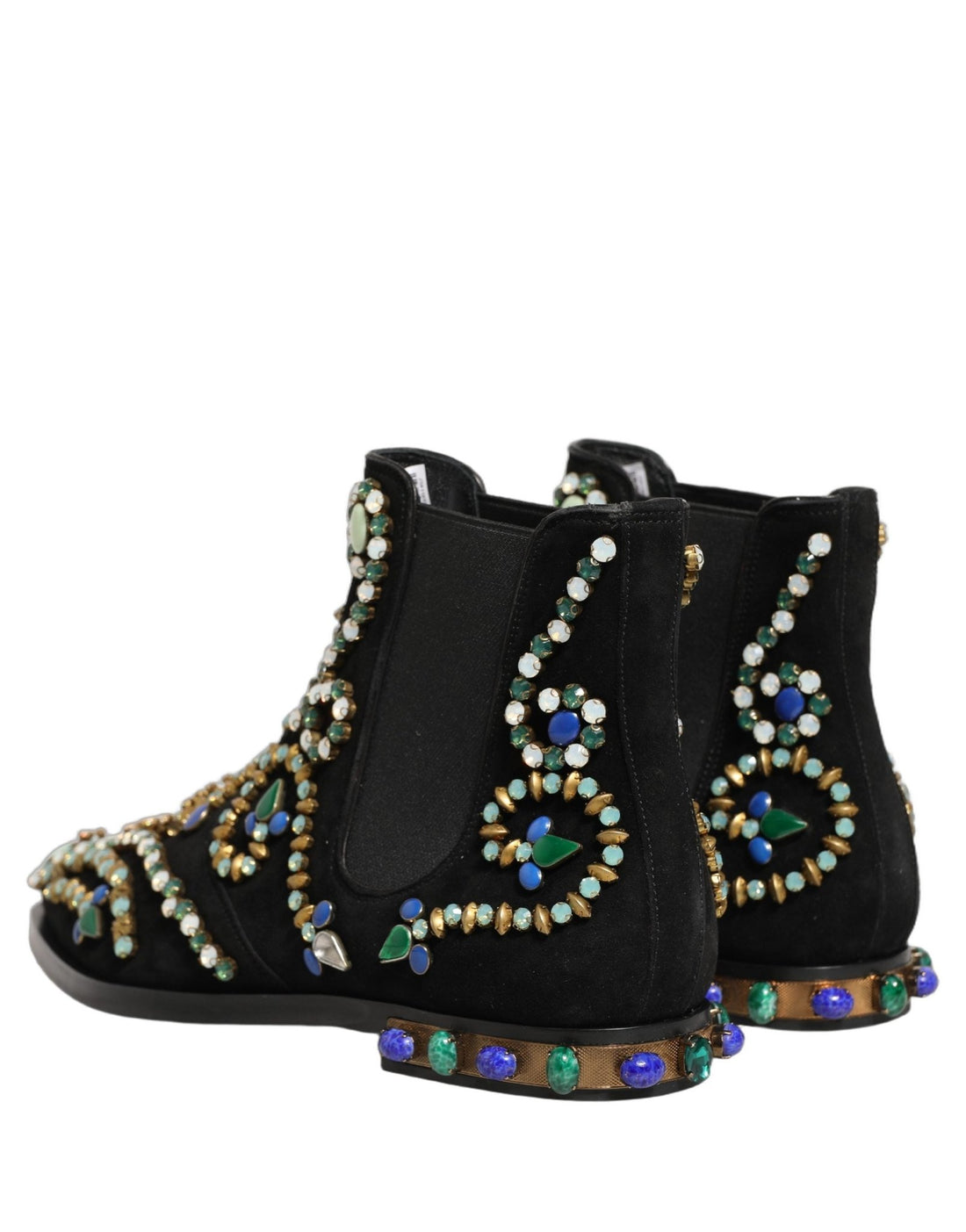 Dolce & Gabbana Black Embellished Chelsea Ankle Boots Shoes - RIMODA