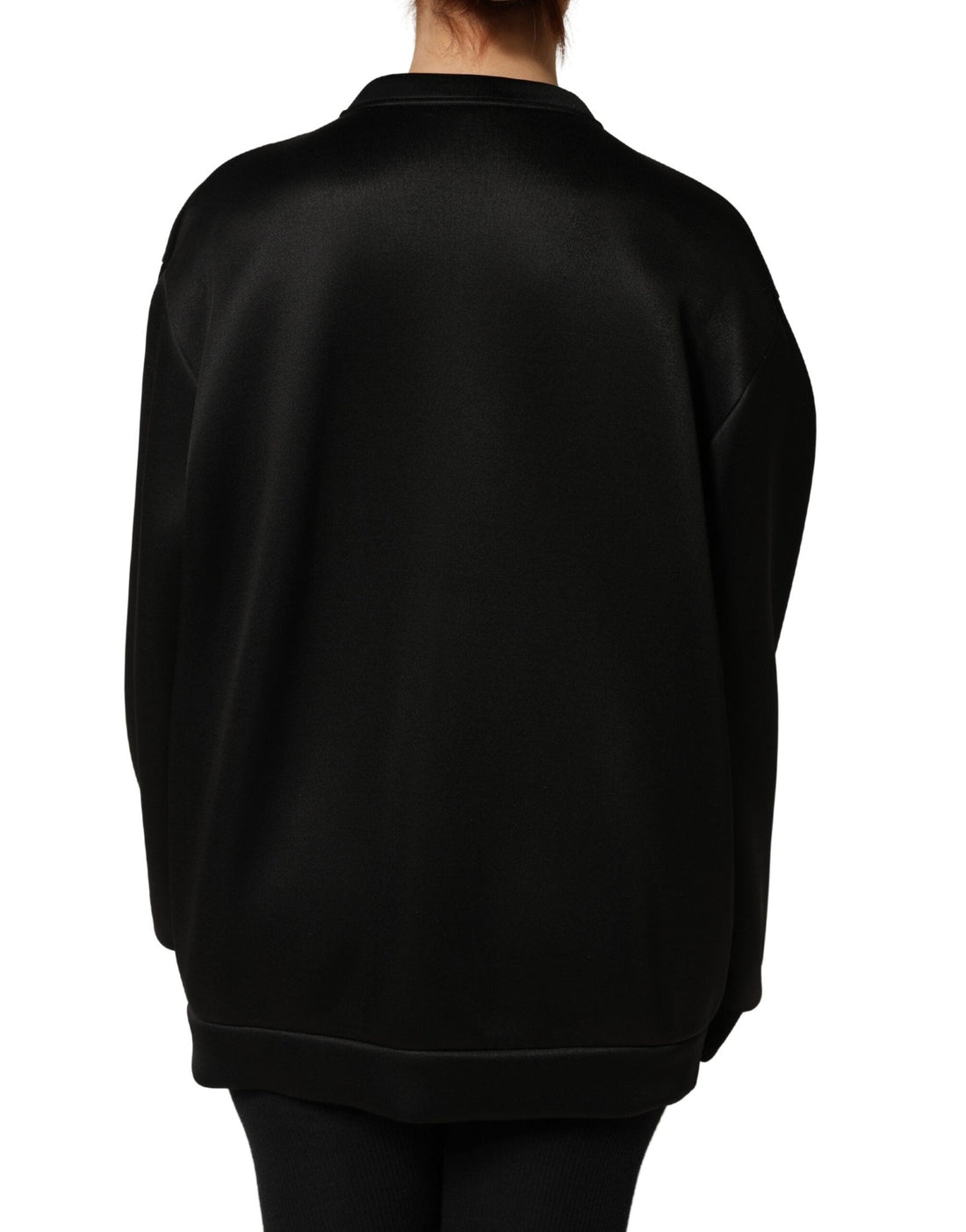 Dolce & Gabbana Black Embellished Logo Crystal Sweatshirt Top - RIMODA