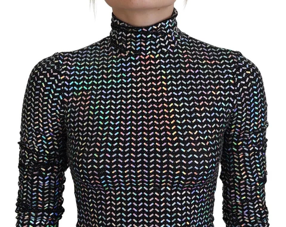 Dolce & Gabbana Black Embellished Nylon Bodycon Mini Dress - RIMODA