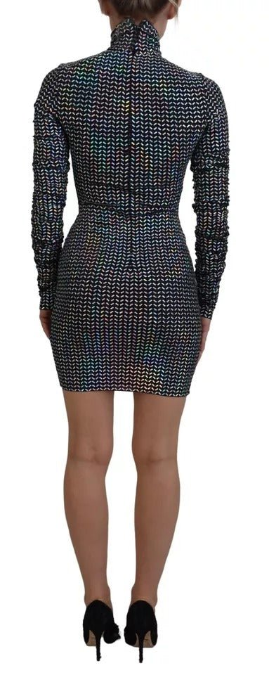 Dolce & Gabbana Black Embellished Nylon Bodycon Mini Dress - RIMODA