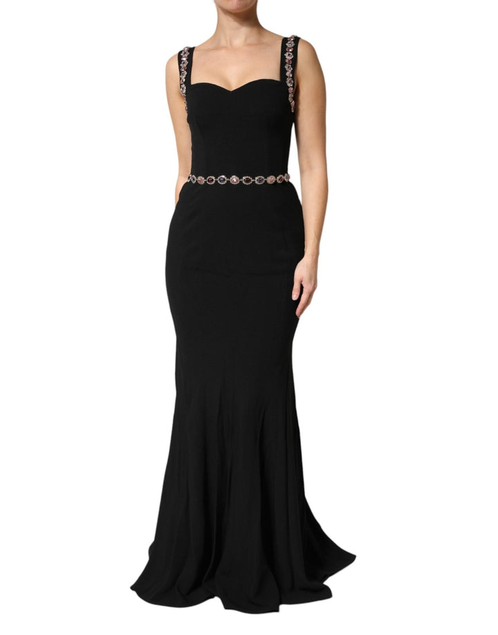 Dolce & Gabbana Black Embellished Sheath Mermaid Gown Dress - RIMODA