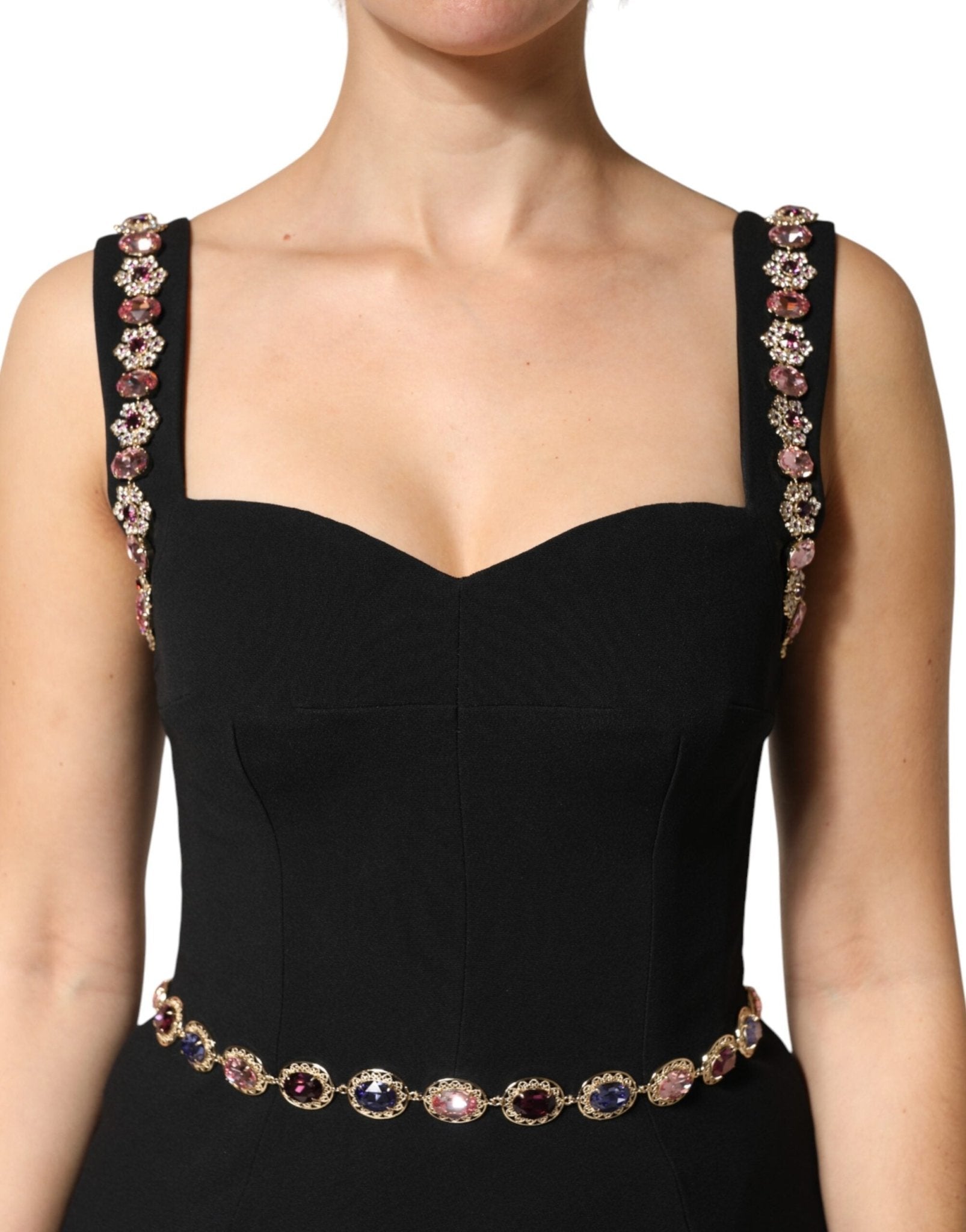 Dolce & Gabbana Black Embellished Sheath Mermaid Gown Dress - RIMODA