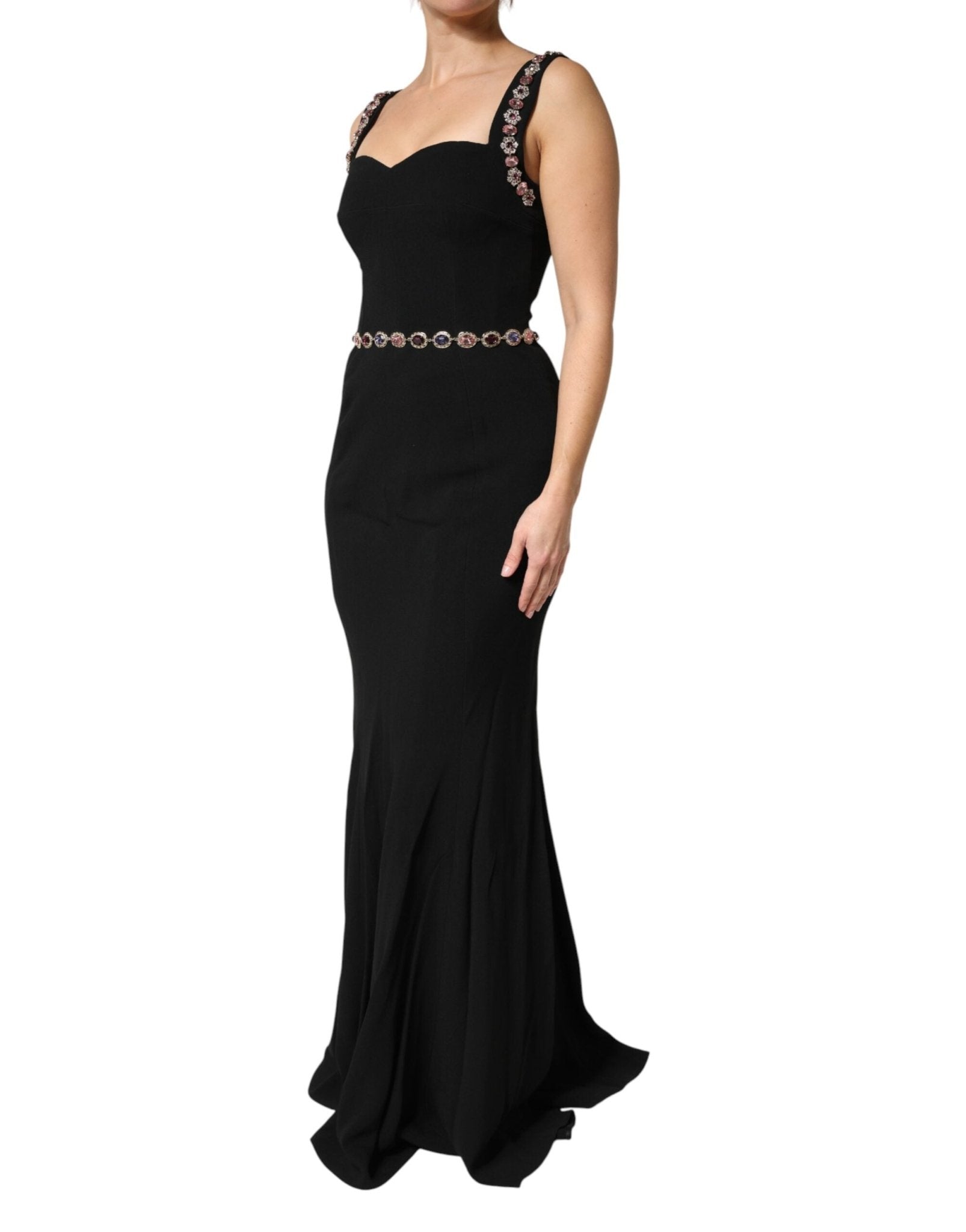 Dolce & Gabbana Black Embellished Sheath Mermaid Gown Dress - RIMODA